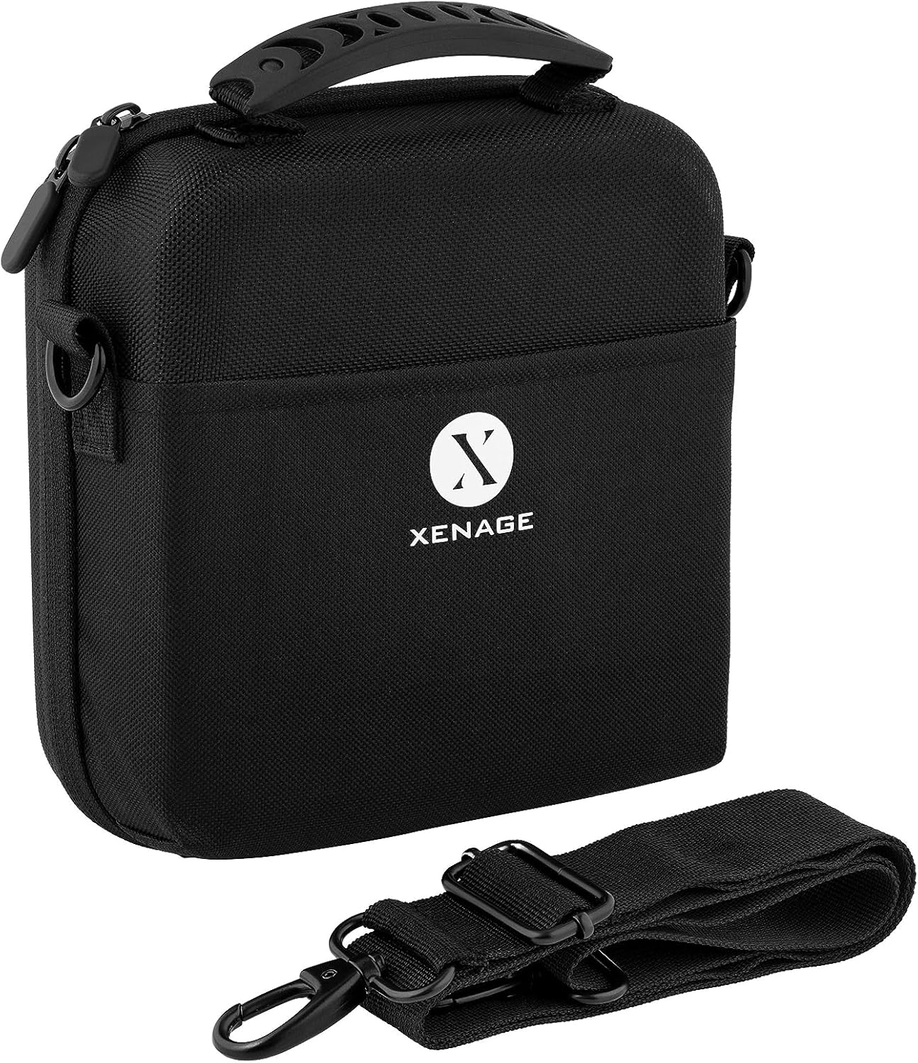 Funda para binoculares con funda rígida de EVA resistente al agua (7 x 7 x 2.5 pulgadas), asa de transporte y correa de transporte para senderismo,