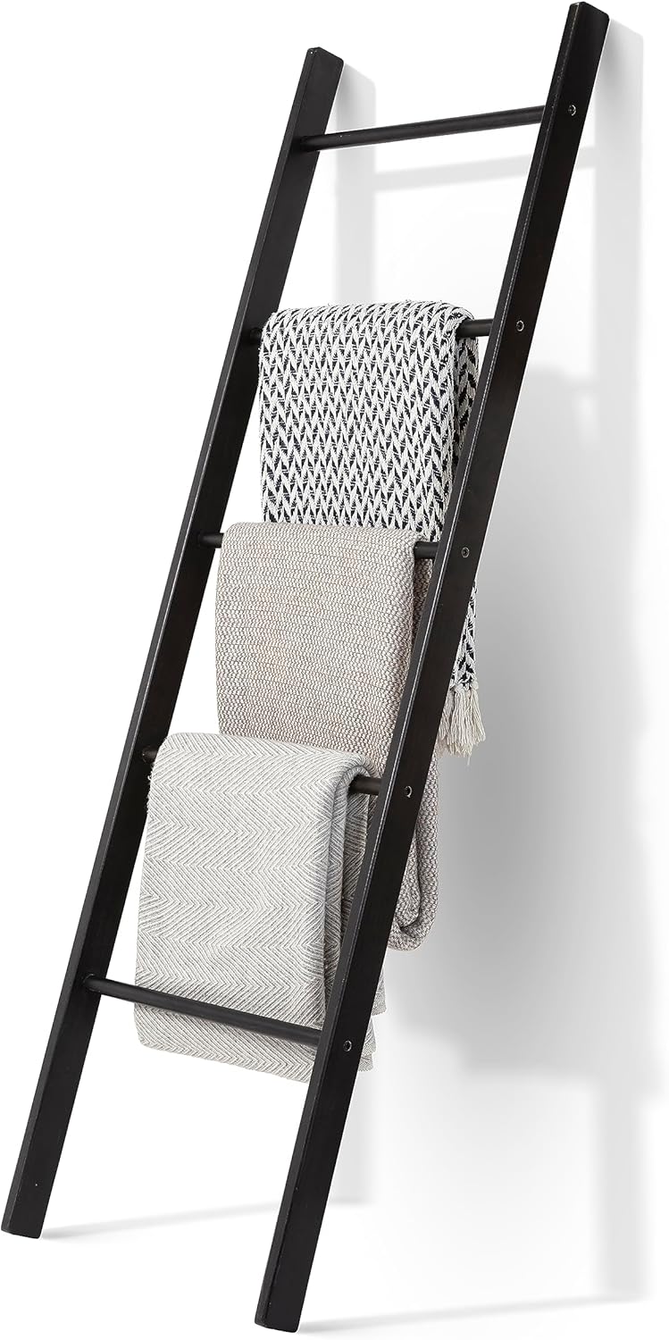 Escalera de madera para mantas de 5 pies  Escalera para edredón para dormitorio  Decoración de escalera de madera  Escalera decorativa para mantas