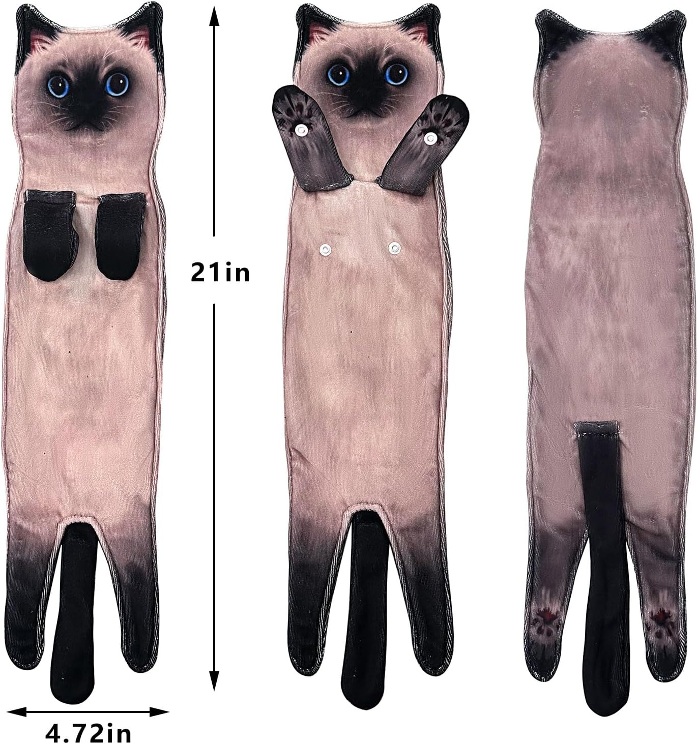 PAT JUUMG Divertidas toallas de mano de gato para baño, cocina, toalla de gato, bonitas toallas decorativas para colgar, súper absorbentes, suaves,