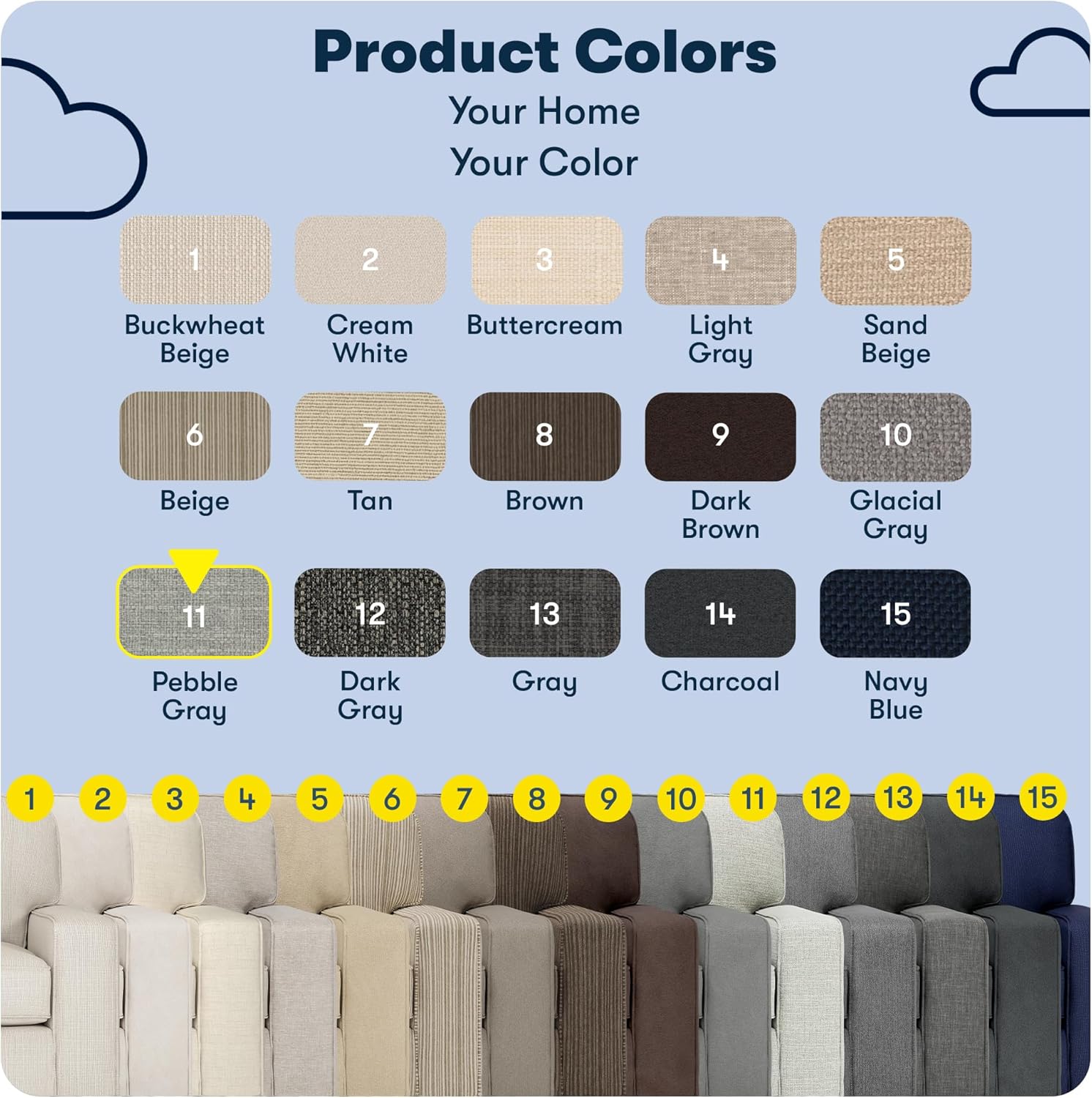Serta Palisades Sofás Tapizados para Sala, Sofá de Diseño Moderno, Poliuretano, Gris (Pebble Gray)