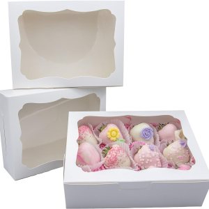 20 cajas blancas de panadería de 8 x 6 x 2.5 pulgadas, cajas de galletas con ventana, cajas de postre para galletas, pasteles, macarrones, donas, 20 cajas blancas de panadería de 8 x 6 x 2.5 pulgadas, cajas de galletas con ventana, cajas de postre para galletas, pasteles, macarrones, donas,