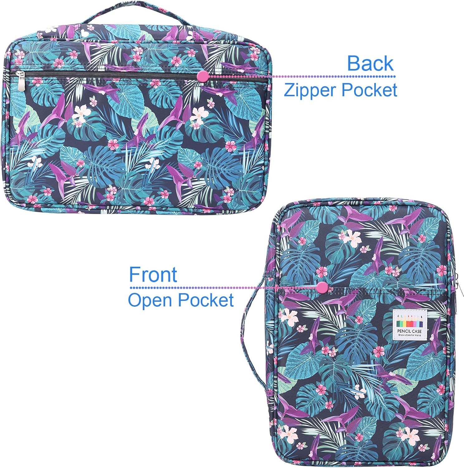 Estuche organizador de lápices de colores de gran capacidad, 304 ranuras, soporte para bolígrafos, bolsa de almacenamiento impermeable, bolsa de