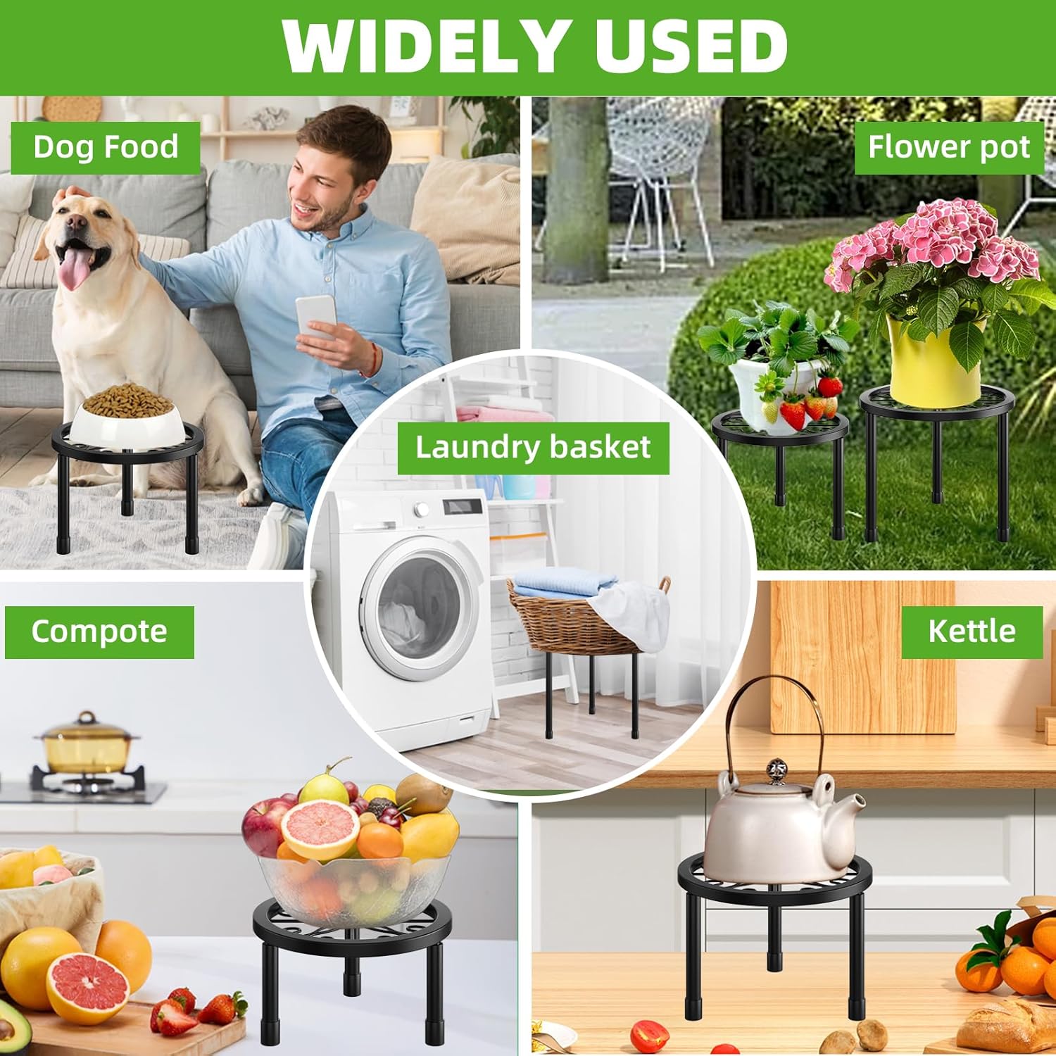 Paquete de 5 soportes de metal para plantas de hierro para exteriores, soporte para macetas en maceta, soporte para plantas en maceta, contenedor de