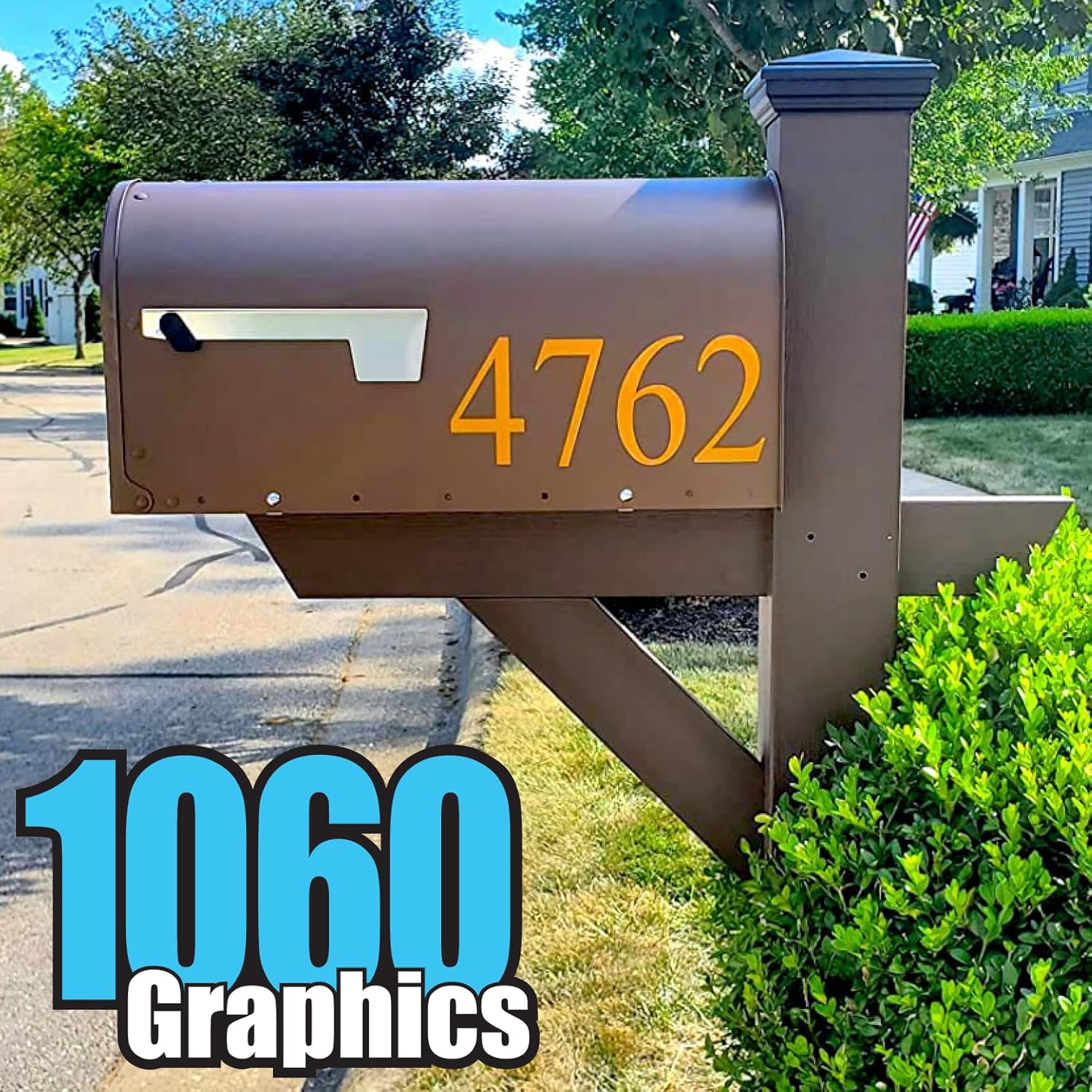 1060 Graphics – Números de buzón reflectantes de 8 pulgadas de alto – Calcomanía hecha a medida, letras de vinilo premium, casa, negocios,