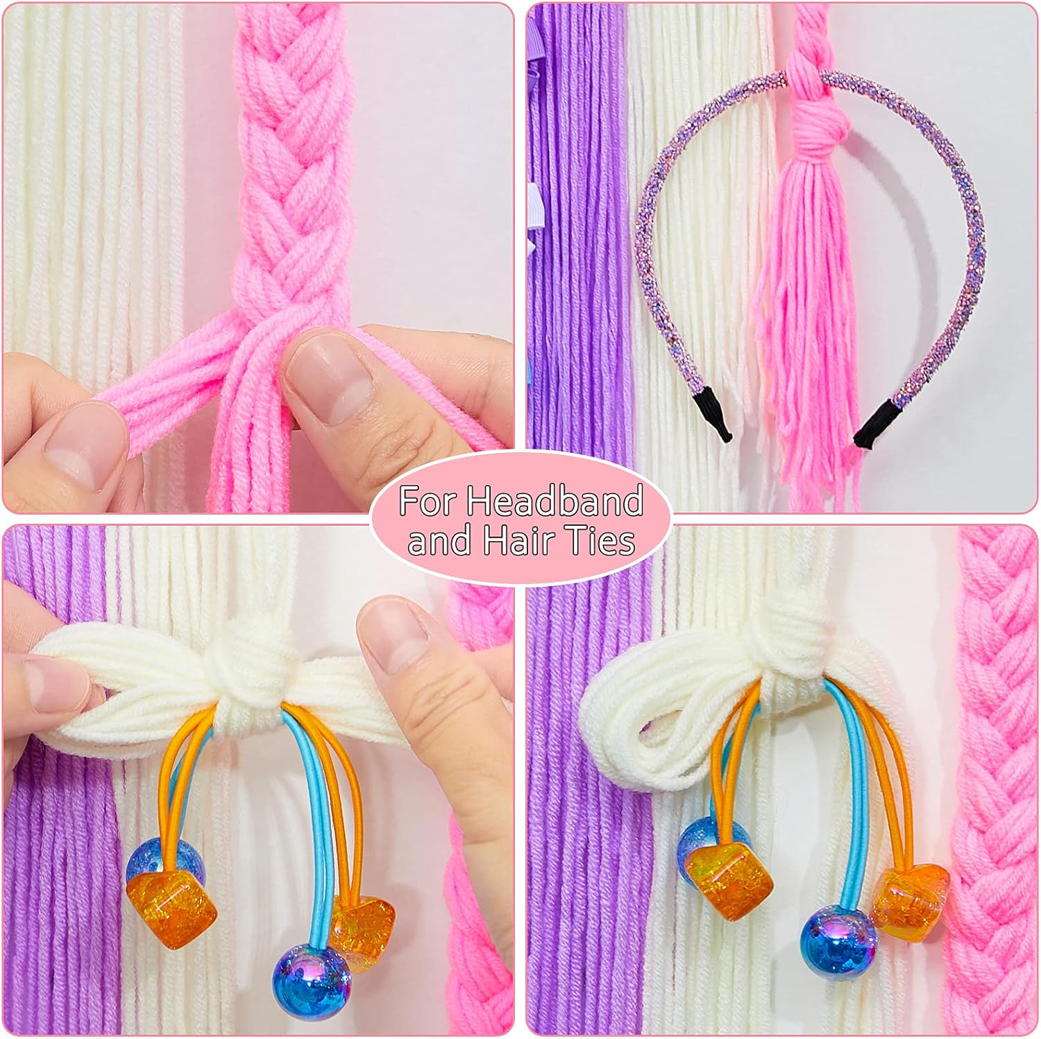FIOBEE Organizador de lazos para el pelo de arco iris, clips de unicornio, soporte para diadema de unicornio para colgar en la pared, decoración del
