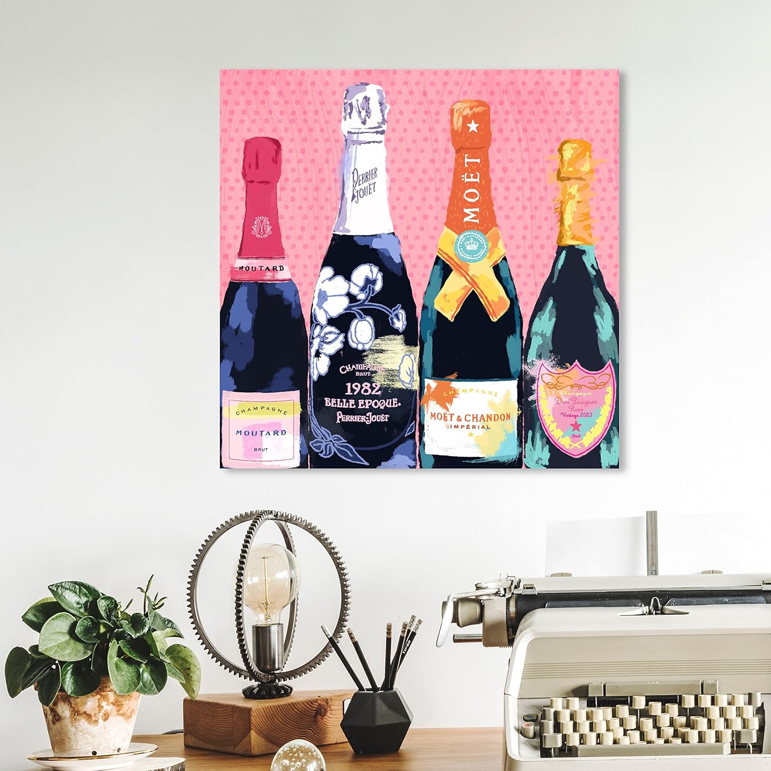 The Oliver Gal Artist Co. Drinks and Spirits – Lienzo decorativo para pared, diseño de “Pass The Bottle”, decoración del hogar, 12 x 12 pulgadas,