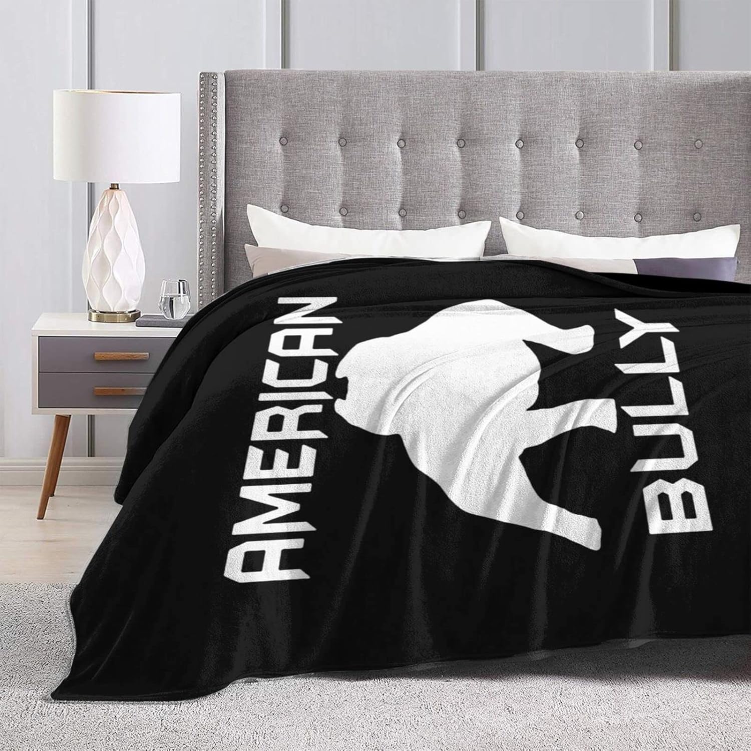 Manta American Bully súper suave, cálida y ligera, adecuada para decoración del sofá cama, decoración del hogar, viajes, 50 x 40 pulgadas