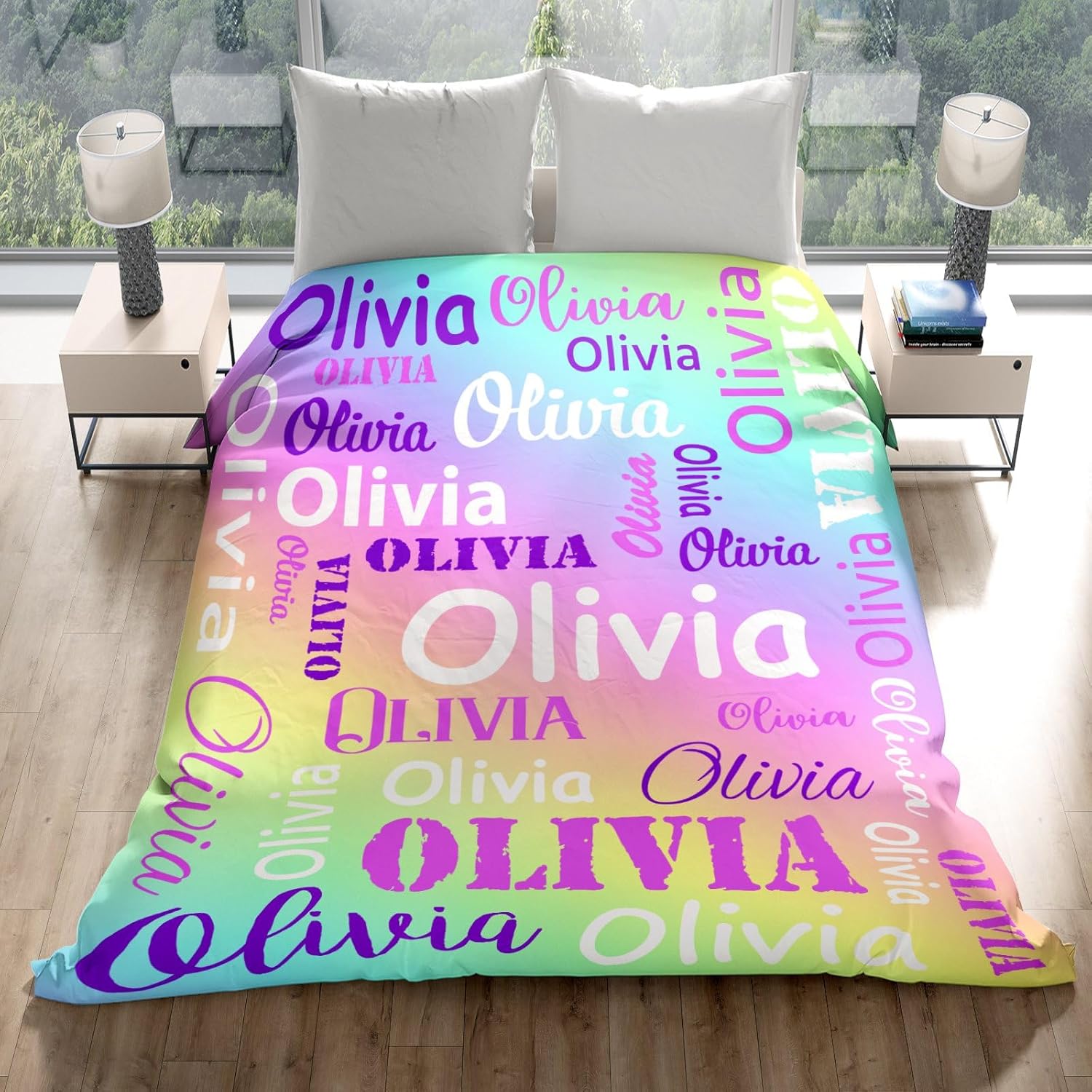 Mantas y mantas personalizadas con nombre, manta personalizada con nombre, manta personalizada con nombre para niños, manta de Navidad personalizada