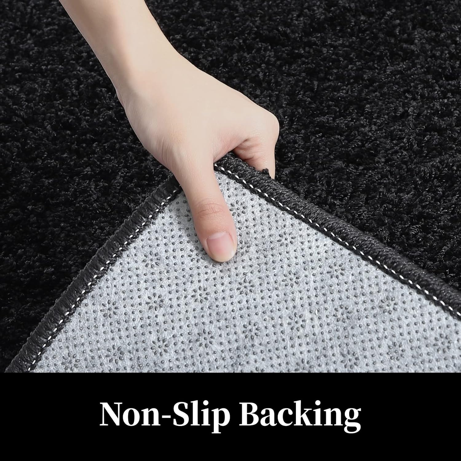 Shag – Alfombra grande para sala de estar, 10 x 13 pies, alfombra de área moderna para interiores, contemporánea, peluda, que no se desprende,