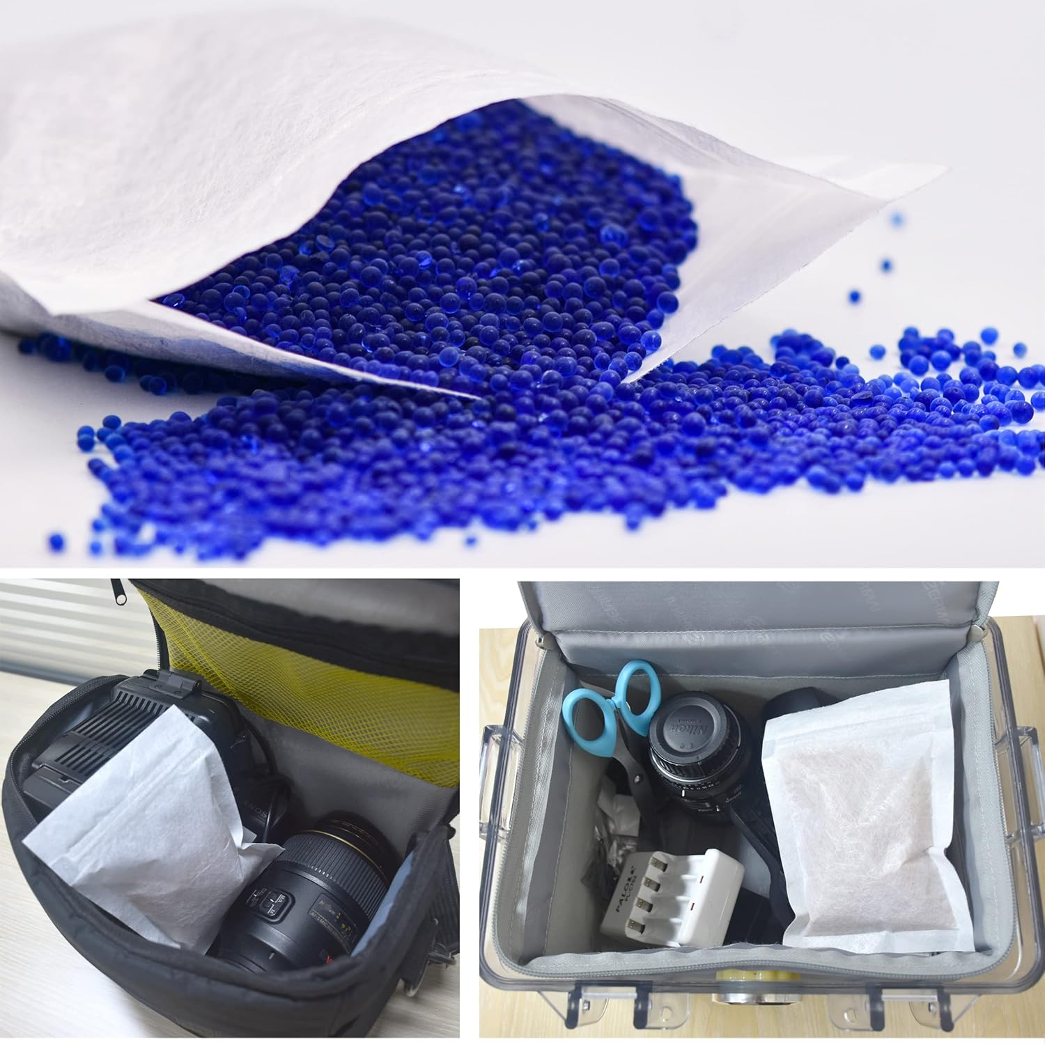 Wisesorb Cuentas de gel de sílice indicadoras de alta calidad de 8 libras (azul a rosa), deshumidificador desecante reutilizable