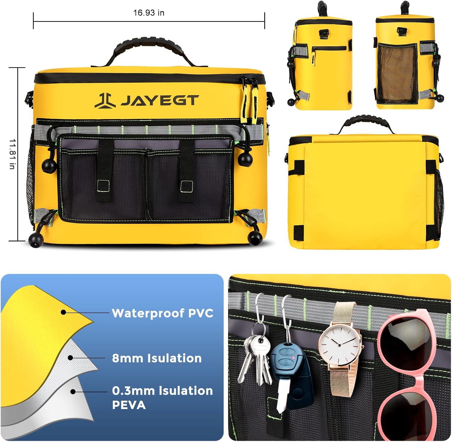 JAYEGT Enfriador de kayak detrás del asiento, enfriador impermeable para kayaks, compatible con asientos estilo silla de césped, accesorios de