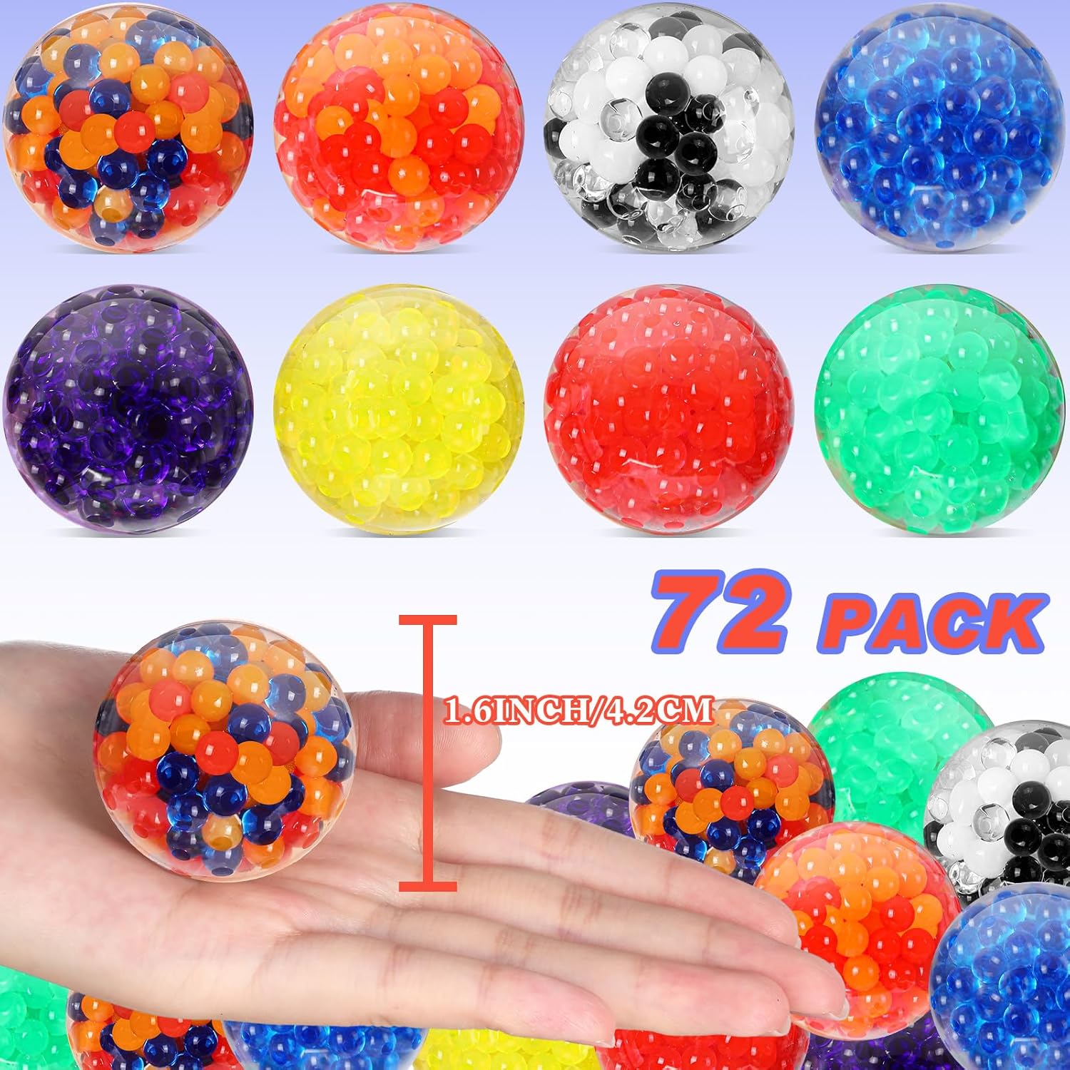 72 cuentas de agua coloridas, bolas de relleno de jarrón multicolor, centro de mesa de boda para plantas en maceta, decoración ornamental para el