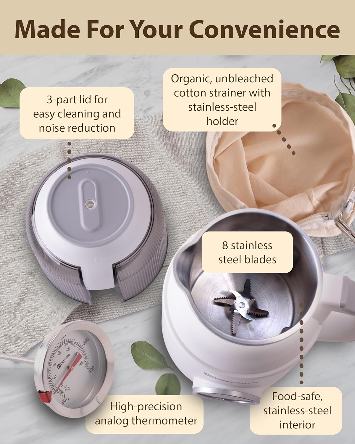 Máquina para hacer leche de nuez sin lácteos y máquina para hacer yogur, leche de avena casera de 27 onzas, leche de soja, leche de almendras y más