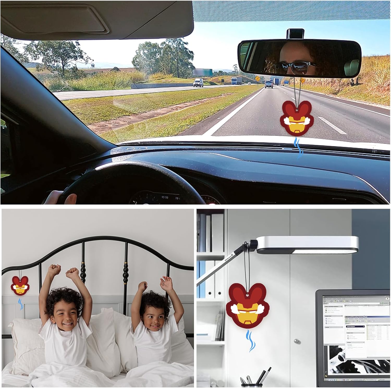 Ambientadores de coche  Hielo negro, lindos y divertidos ambientadores colgantes para automóvil, accesorios para el interior del automóvil para
