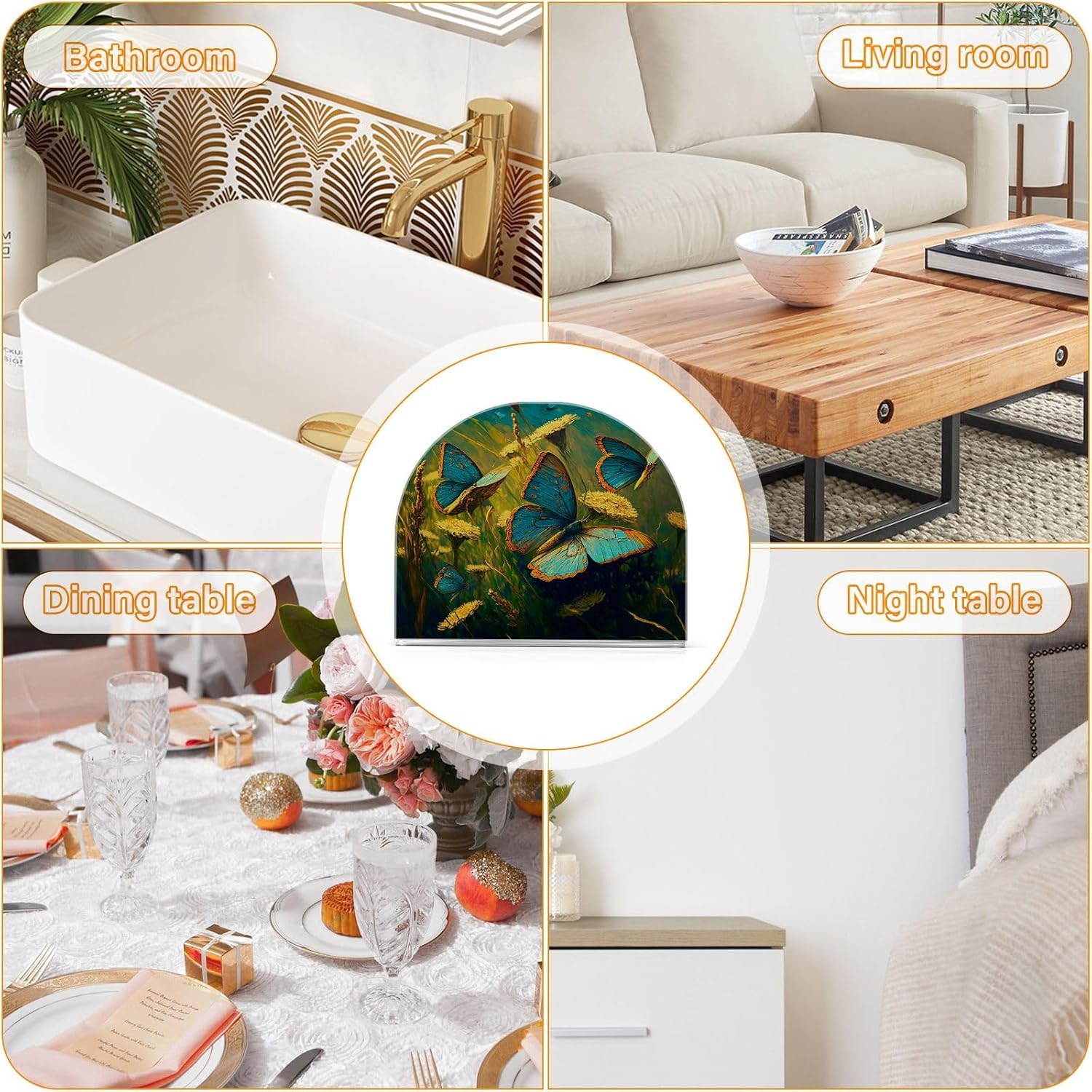 Acrylic Napkin Holder – PaperTowel Holder in Clear – Modern Decorative Guest Napkin Holder for Home Kitchen Dining Party Tables Restaurant