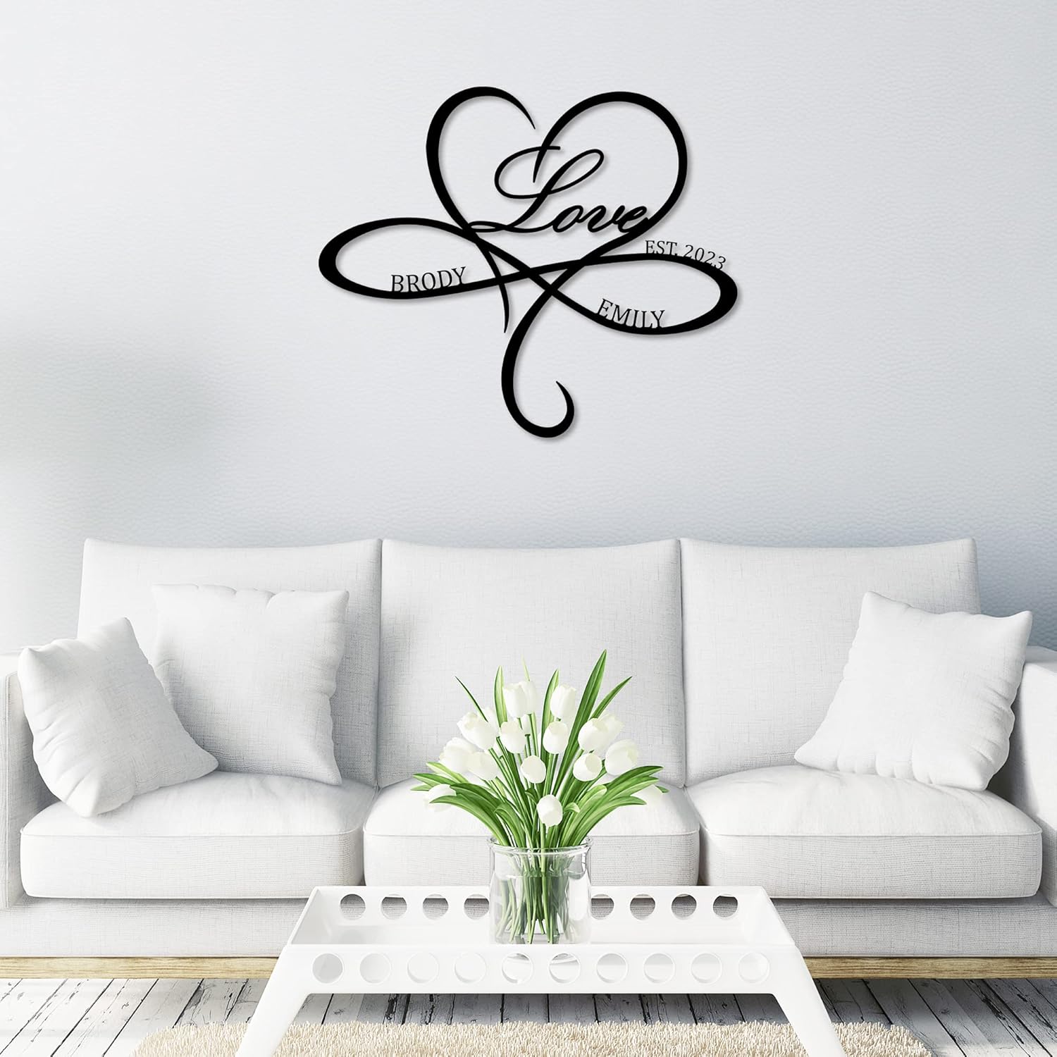 Personalized Infinity Heart Sign-Custom Love Metal Wall Decor-Infinity Symbol Love Metal Sign with Names-Personalized Gift for