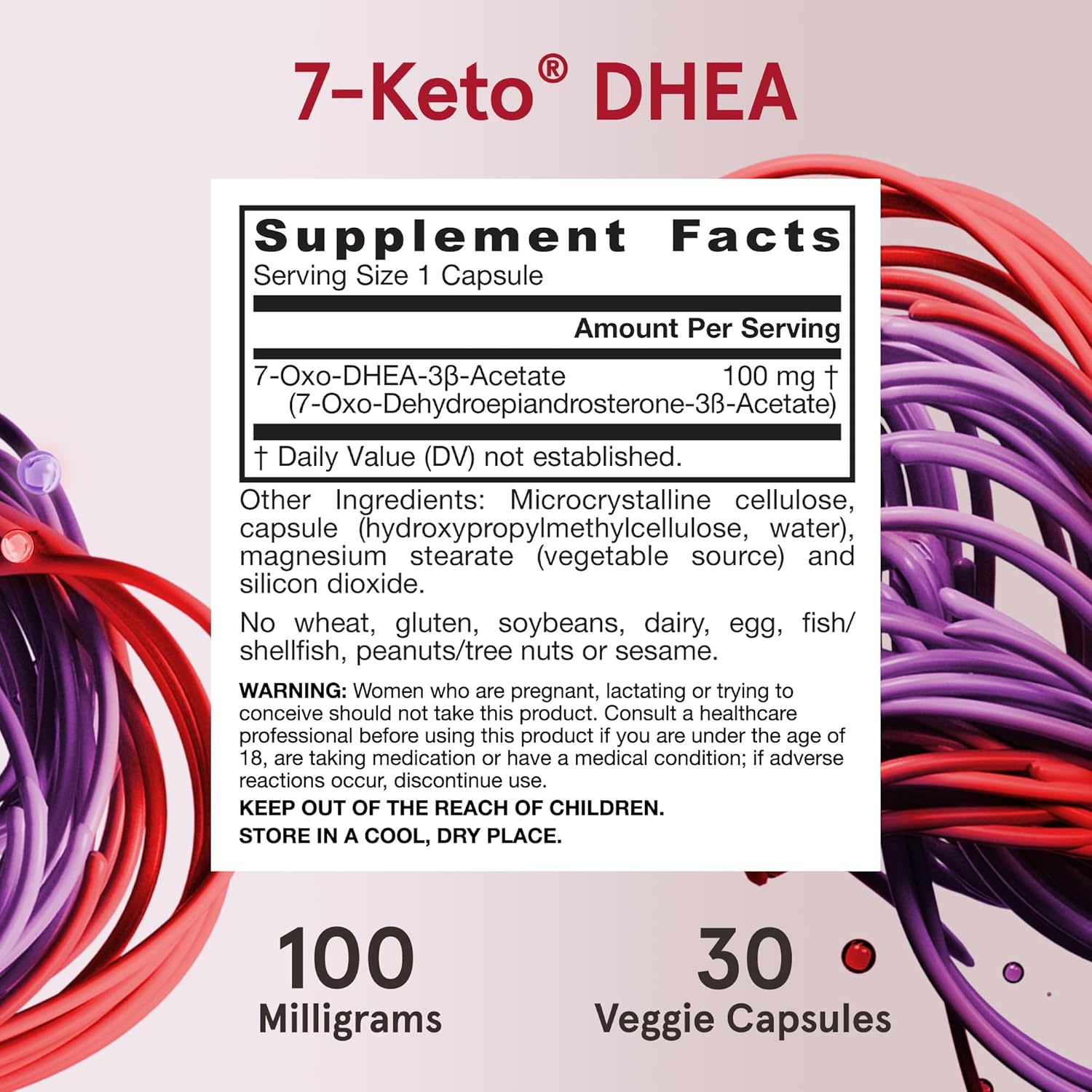 Jarrow Formulas 7-Keto DHEA 100 mg – Metabolito natural – Suplemento dietético apoya la salud general, ayuda a promover un envejecimiento saludable