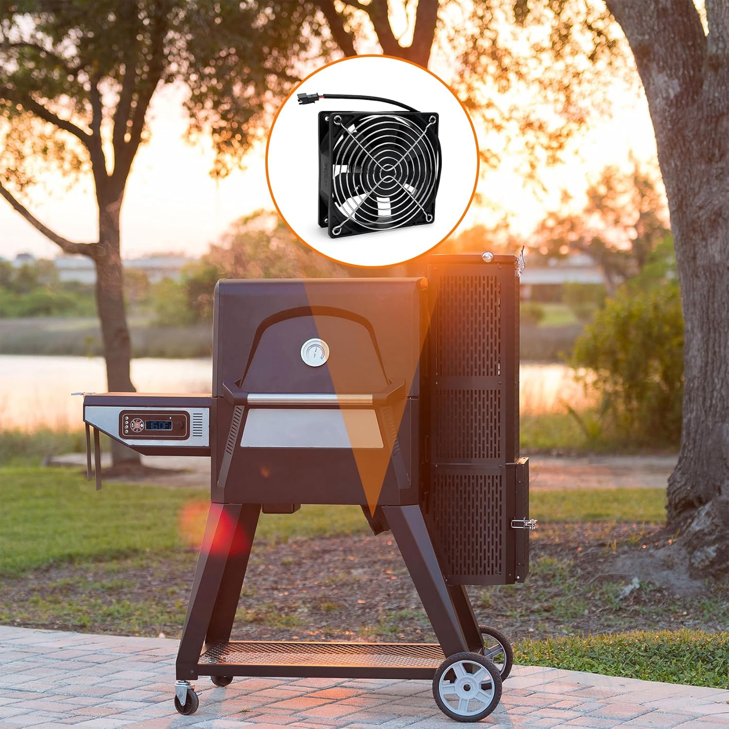 Stanbroil Kit de ventilador compatible con Masterbuilt Gravity Series 5608001050 Digital Charcoal Grill & Smoker, pieza de repuesto para 9904190040