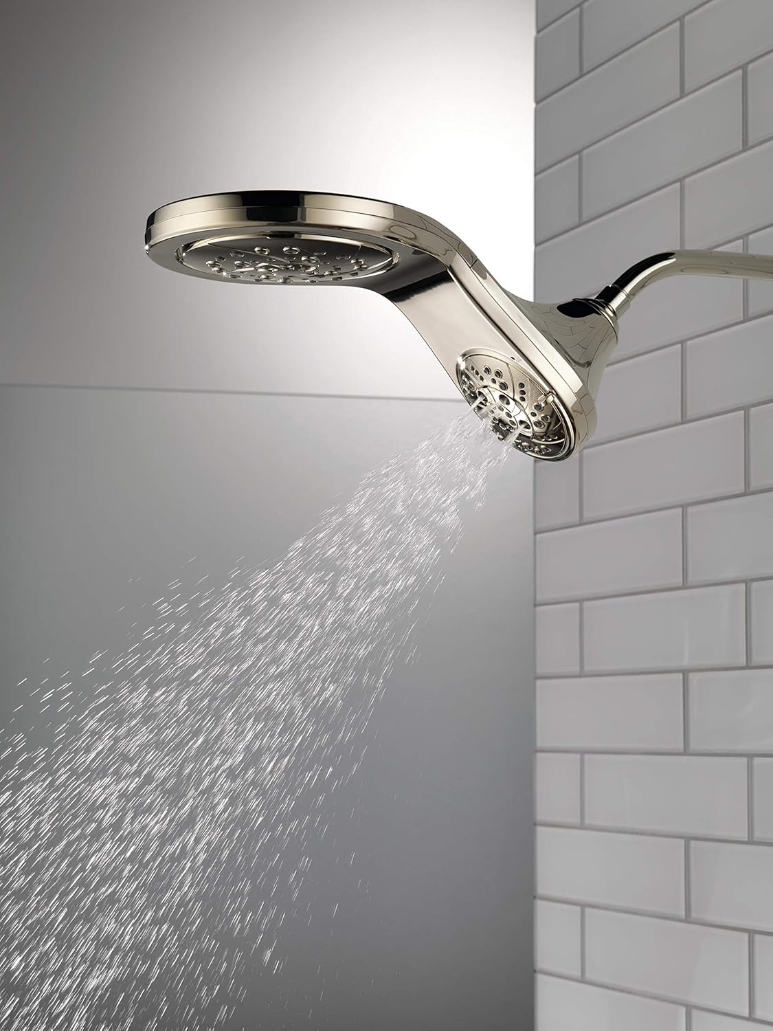 DELTA FAUCET 58581-PN-PK HydroRain H2OKinetic – Combo de ducha 2 en 1, flujo de agua de 1.75 GPM, níquel pulido