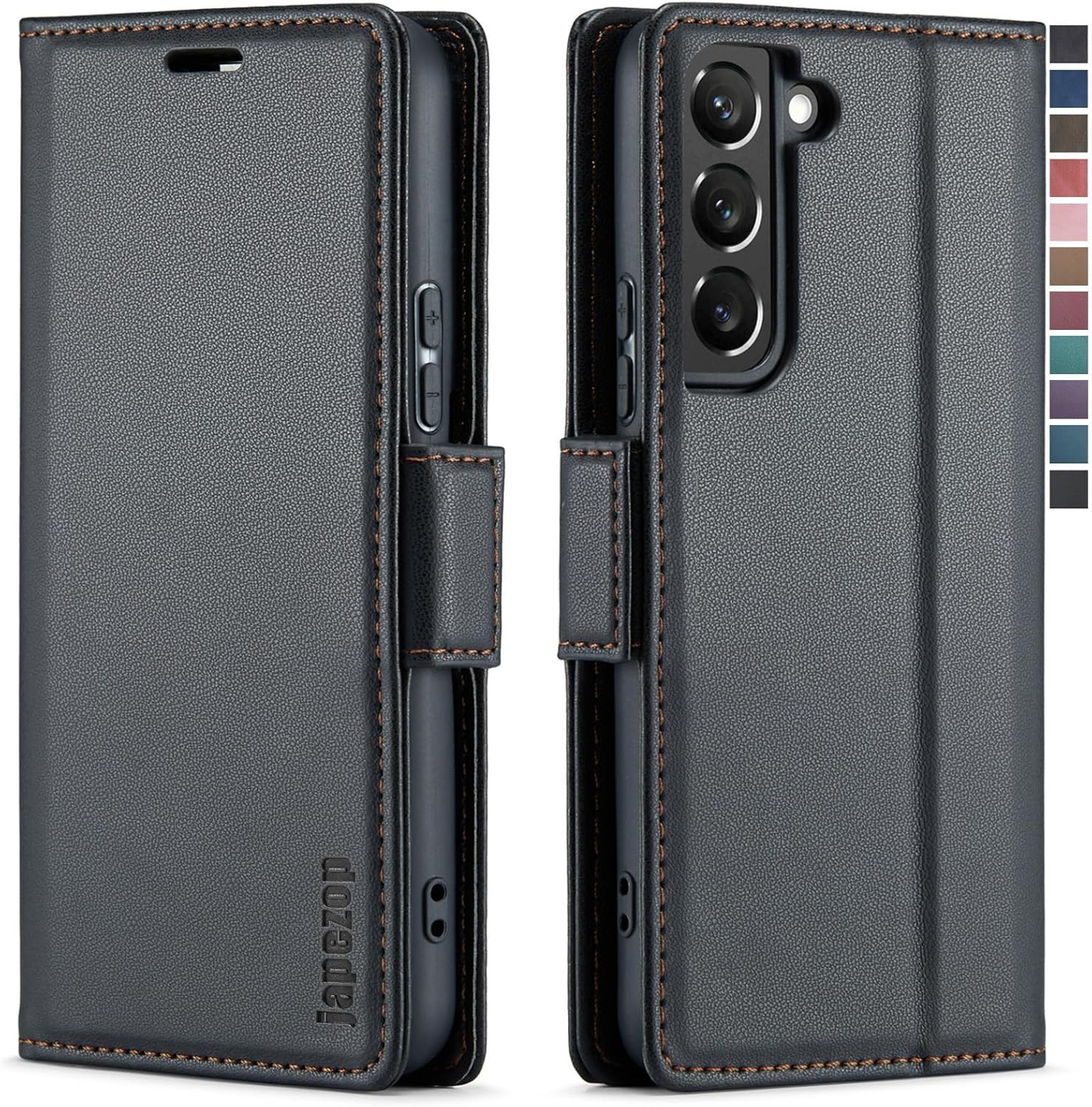 Funda tipo cartera para Samsung Galaxy S22 5G con bloqueo RFID, función atril magnética, funda delgada de piel con tapa para Samsung Galaxy S22 de