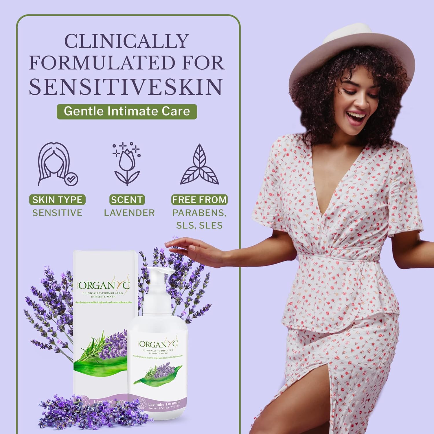 Organyc Higiene Femenina y Lavado Íntimo con Lavanda, 250 ML