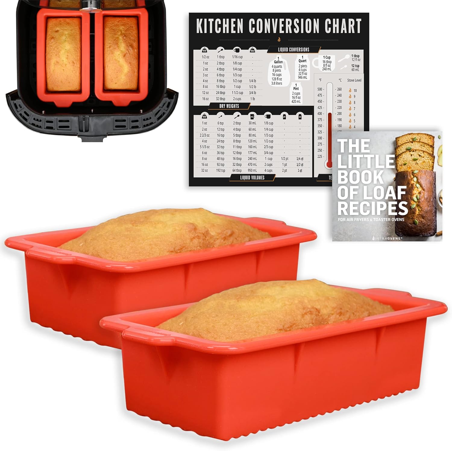 INFRAOVENS Sartenes de silicona para freidora de aire, 10 pulgadas, sin BPA, antiadherentes, se adapta a Instant Pot, Ninja Foodi, Cosori, Chefman,