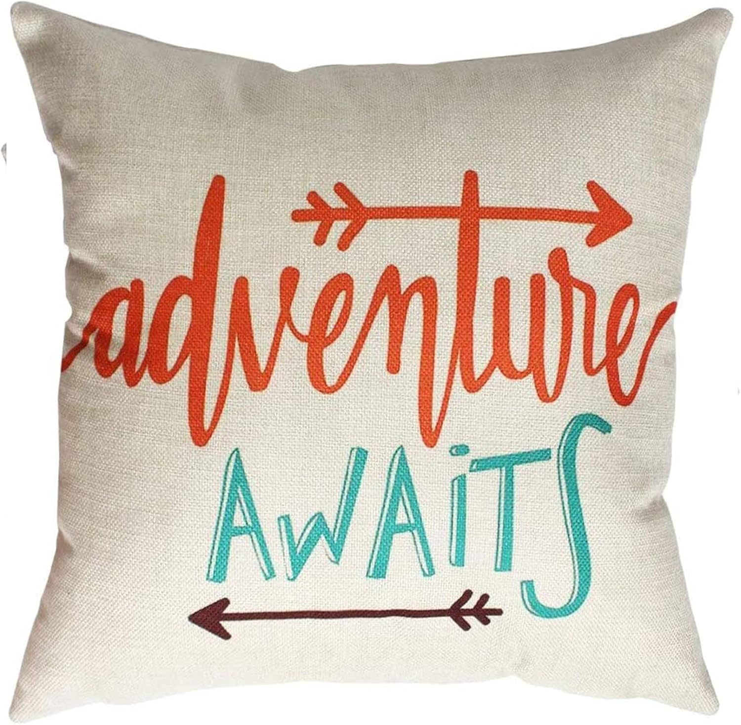 Juego de 2 fundas de cojín con diseño de flechas, fundas de almohada cuadradas decorativas para el hogar de 20 x 20 pulgadas (aventura espera, sueño