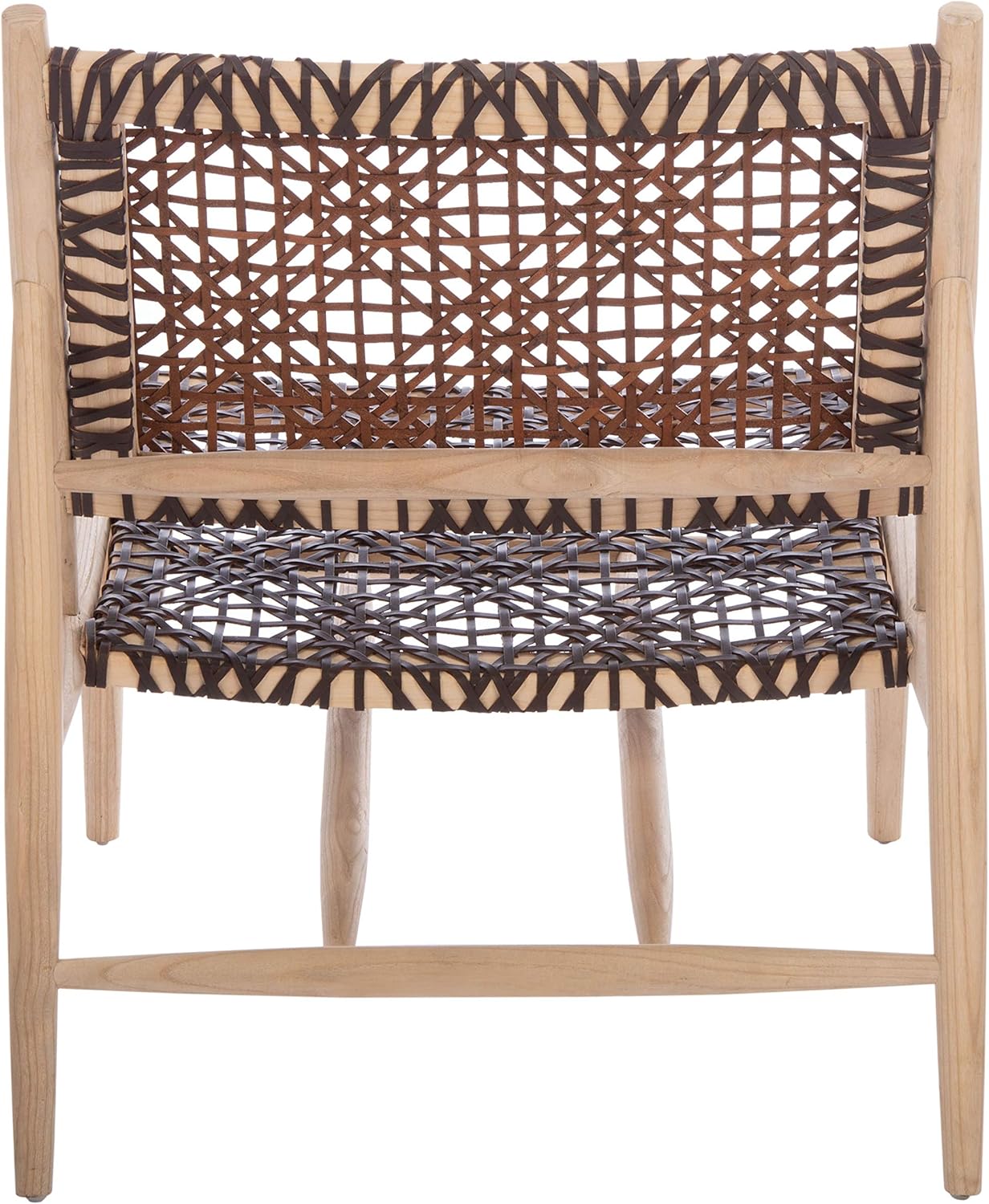 Safavieh Home Bandelier Silla decorativa tejida en cuero natural y marrón