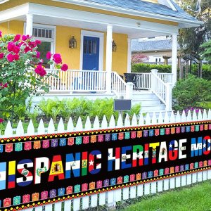 Banner de valla del mes de la herencia hispana, 21 países de habla española, cultura, fiesta, fotomatón, telón de fondo, decoración al aire libre Banner de valla del mes de la herencia hispana, 21 países de habla española, cultura, fiesta, fotomatón, telón de fondo, decoración al aire libre