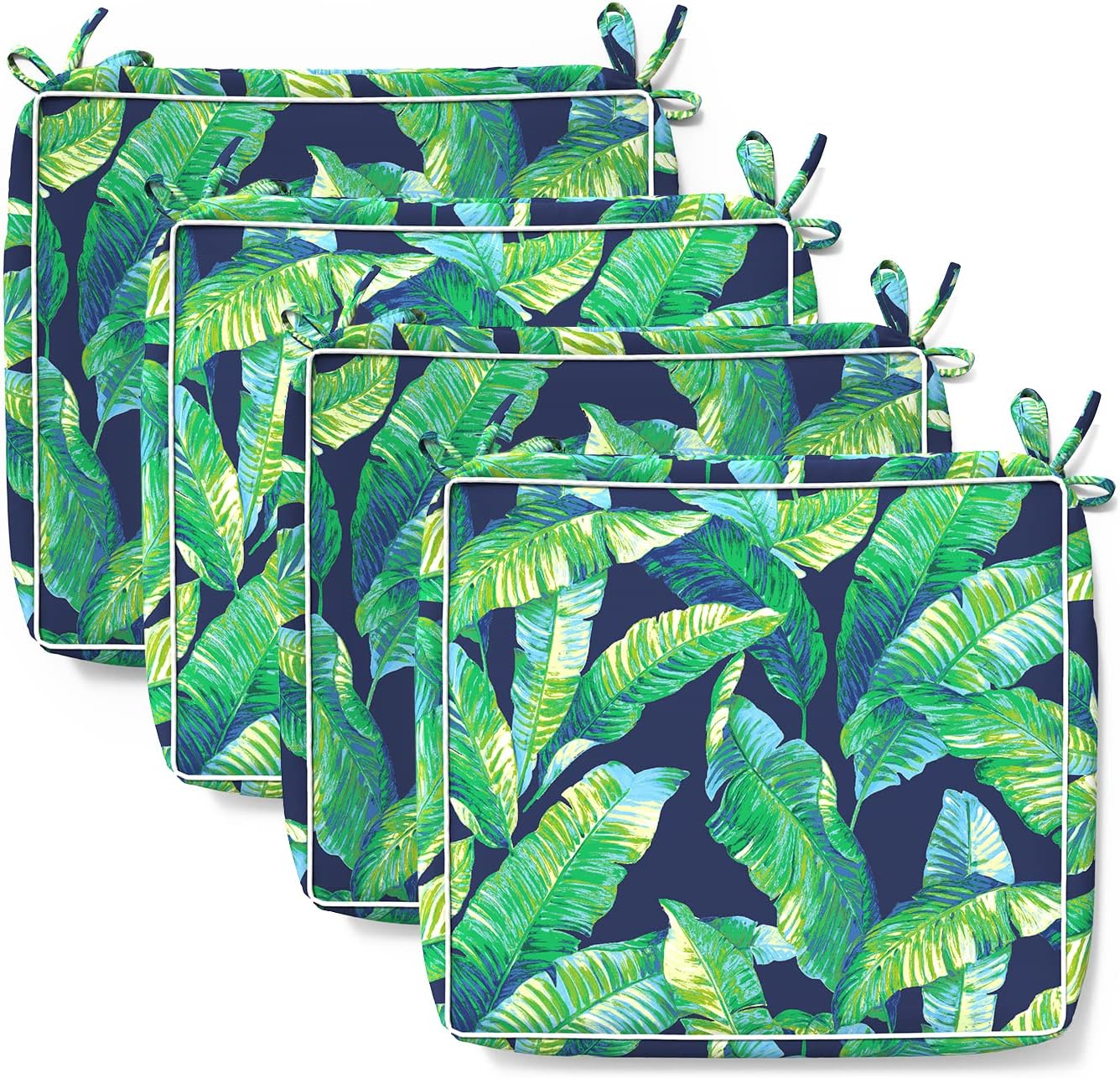 TWLEAR Fundas de cojín de repuesto para muebles de patio, fundas de cojín de patio, resistentes al agua, 24 x 22 x 4 pulgadas, paquete de 4, laguna