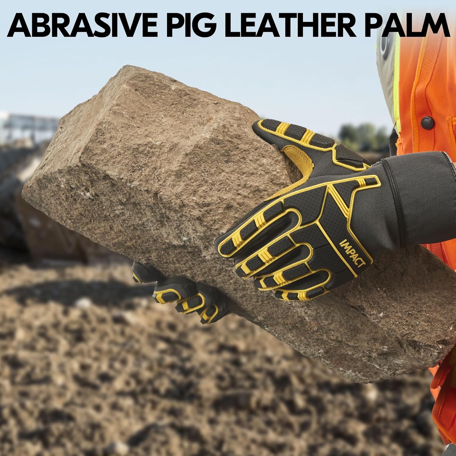 Vgo… Guantes de trabajo de cuero para hombre, guantes de mecánico (PA7756GA9604)
