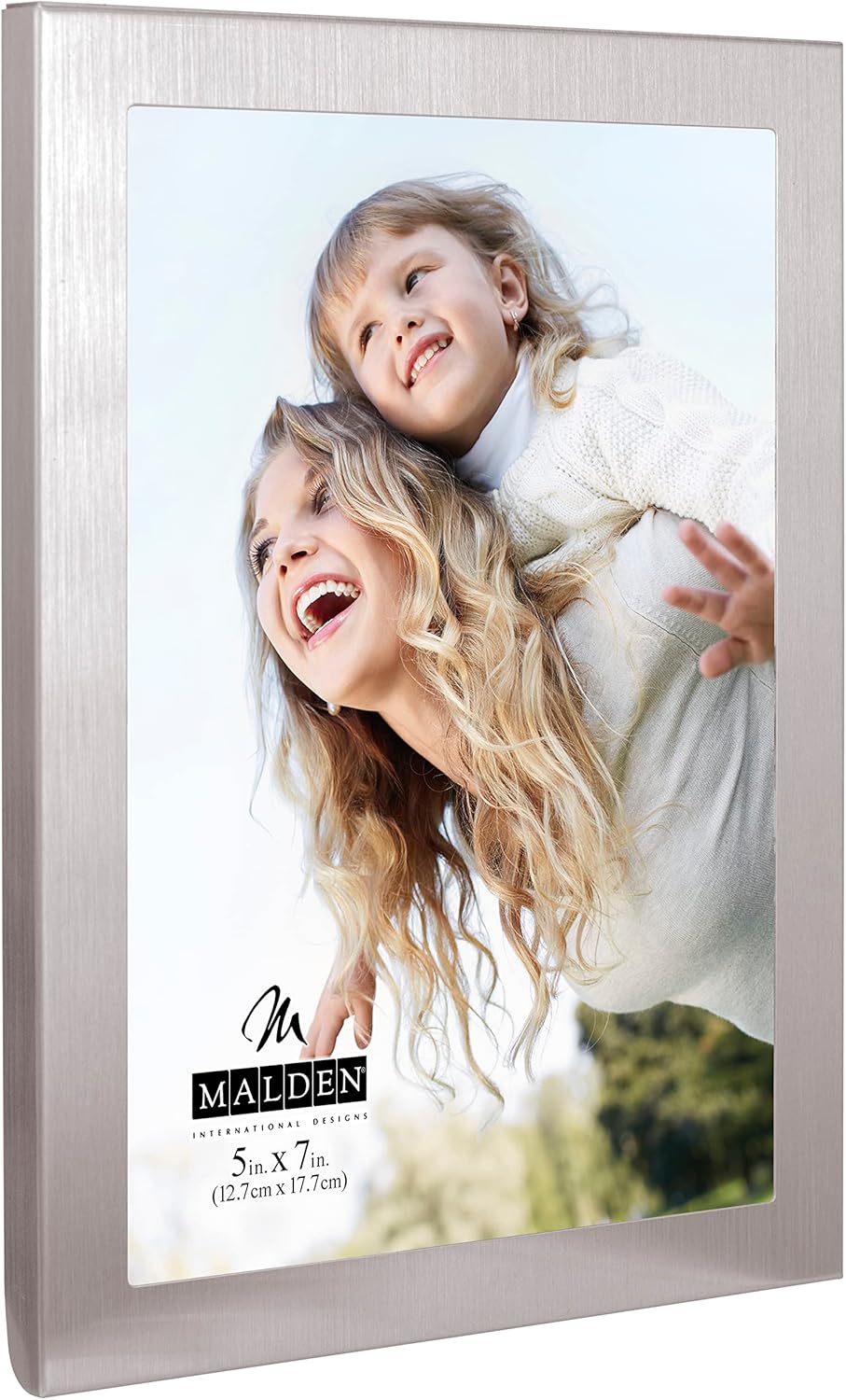 Malden International Designs – Marco de fotos de metal esencial plateado mate, 5 x 7 pulgadas, color plateado