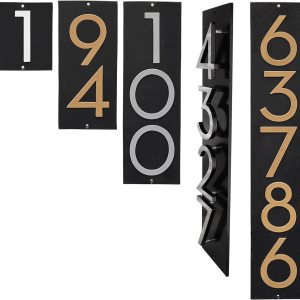 Placa de dirección vertical con número flotante personalizado de 4 pulgadas, letrero de dirección de aluminio recubierto de polvo, fácil de Placa de dirección vertical con número flotante personalizado de 4 pulgadas, letrero de dirección de aluminio recubierto de polvo, fácil de