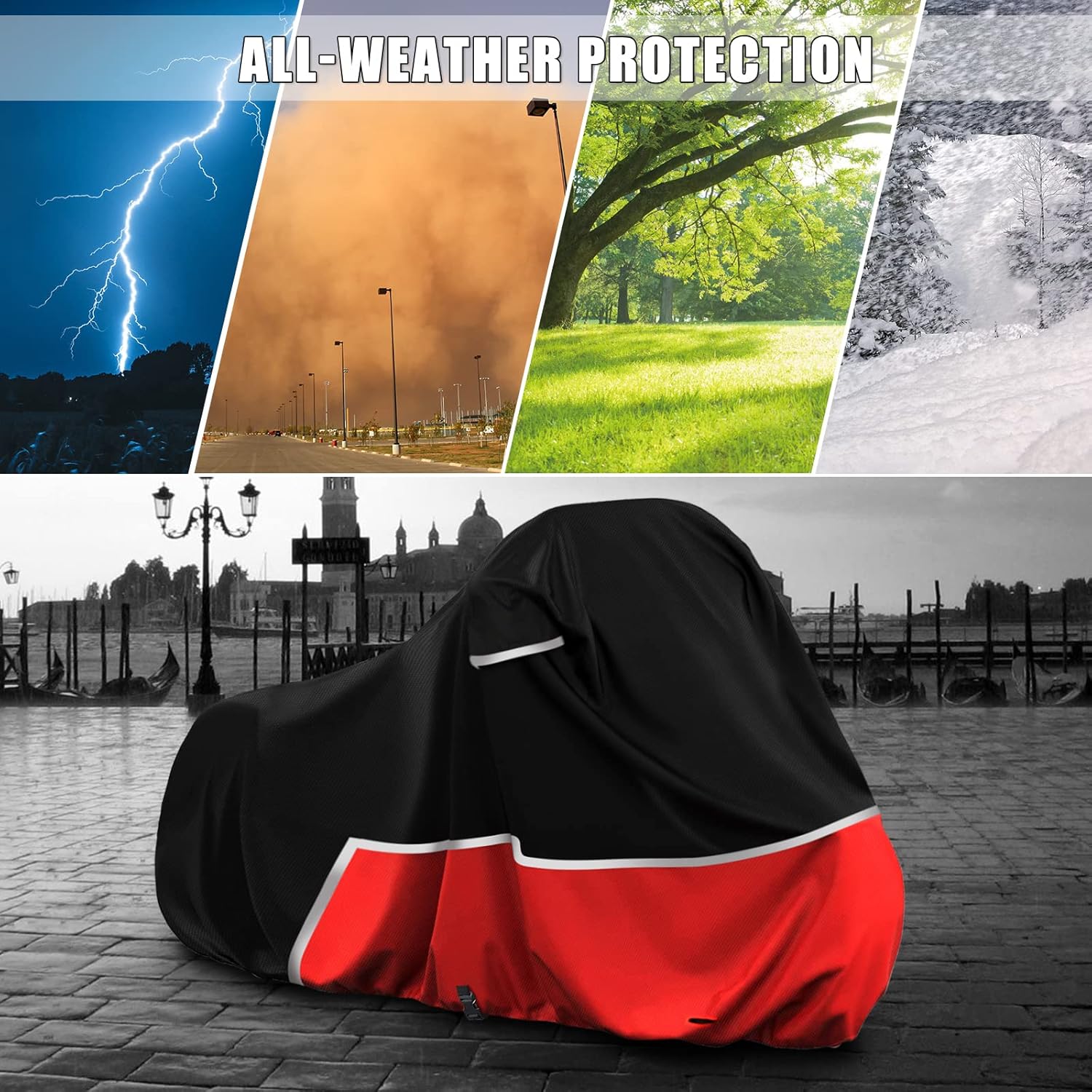 Funda impermeable para motocicleta de repuesto para modelos Harley Davidson Cruiser, 420D Oxford Cloth Softail, Dyna, Iron 883, Fat Boy 114,