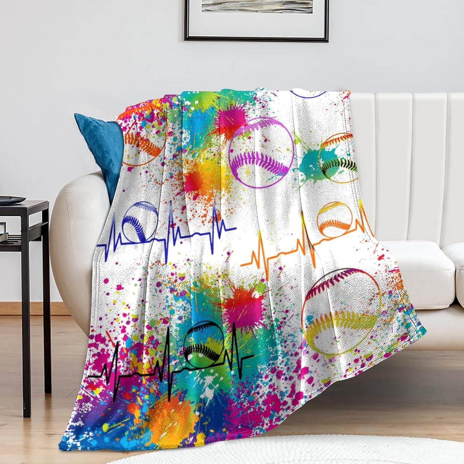TOHTWAG Manta de béisbol ligera acogedora para fútbol, sala de estar, dormitorio, para niños, niñas y adultos, regalos de 50 x 40 pulgadas