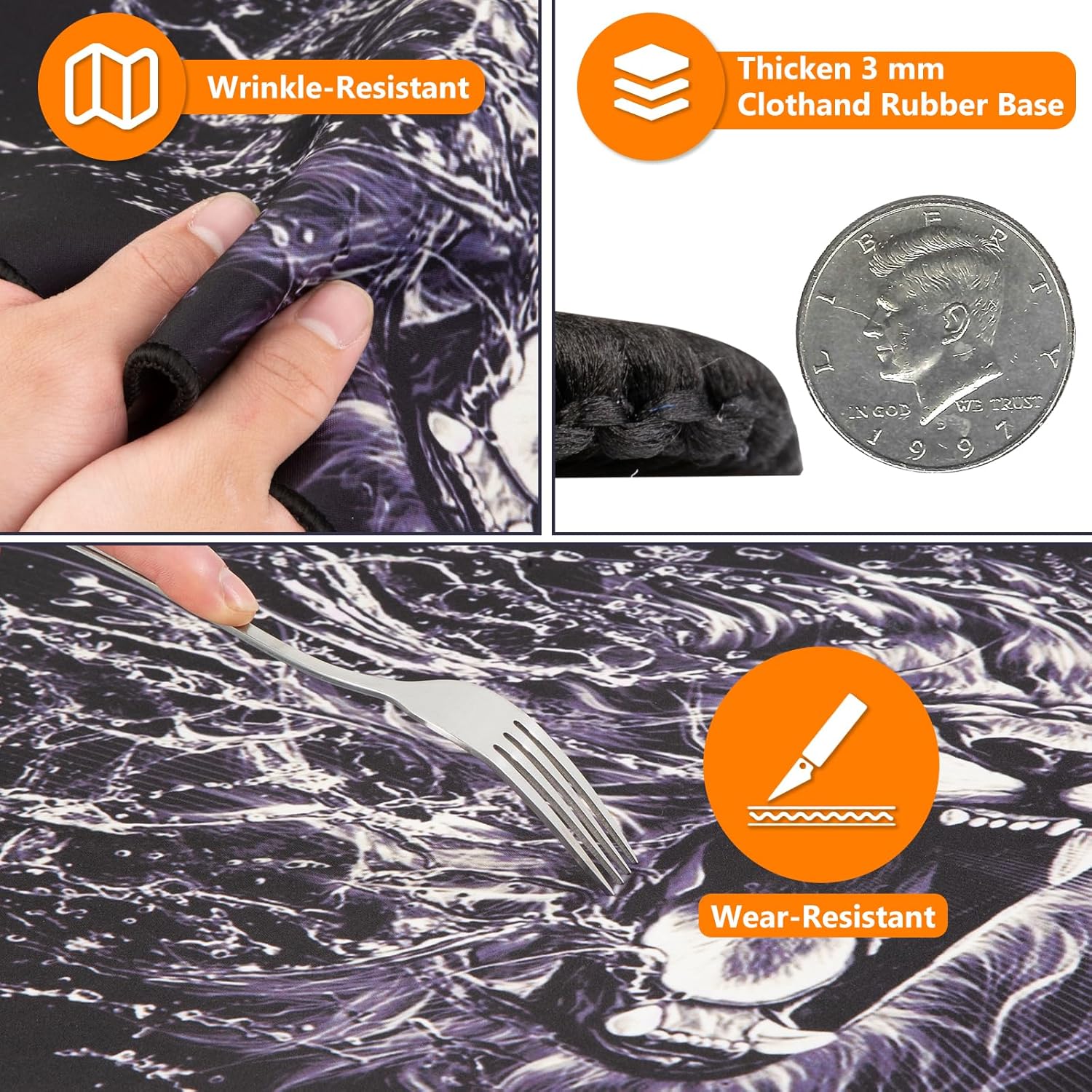 Alfombrilla de mouse grande extendida para juegos con diseño de león, alfombrilla de escritorio extendida, 27.56 x 11.81 x 0.12 pulgadas