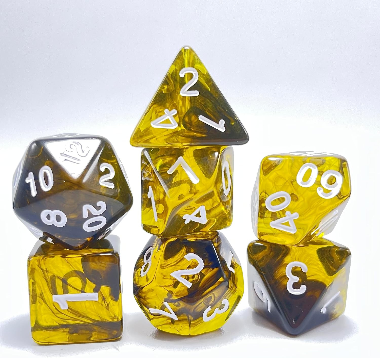 DND – Juego de dados transparentes poliédricos  IDTQ Dungeons and Dragons Purple translúcidos juego de dados RPG MTG juegos de mesa 5 juegos D4 D6