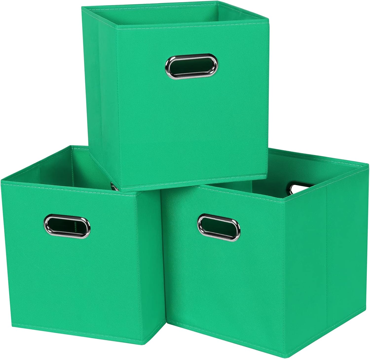 Yunkeeper Contenedores de almacenamiento de tela, 13 x 13 x 13 pulgadas, cubos organizadores plegables con doble asa, organizadores de tela y caja