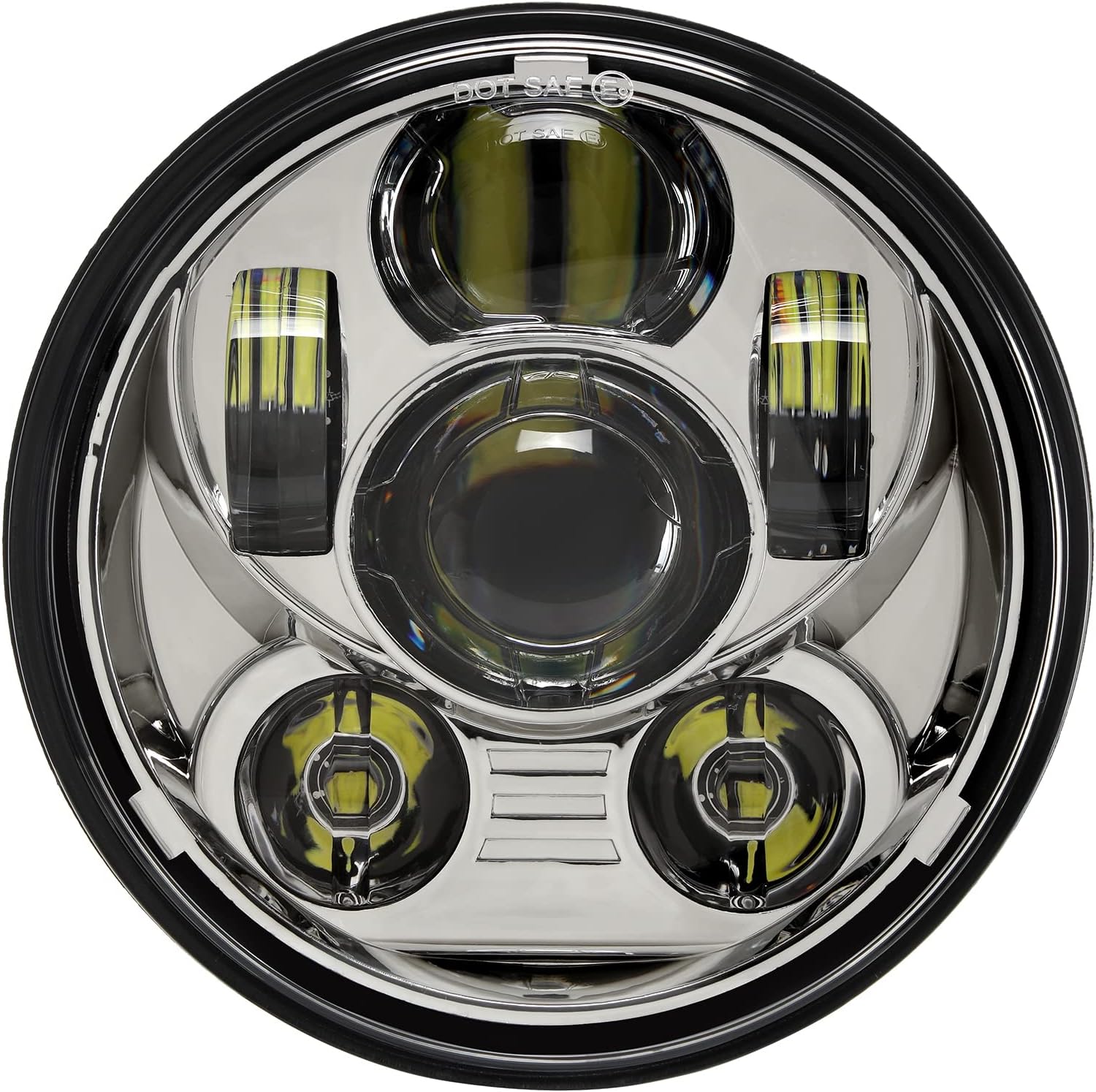 5-34 5.75 pulgadas faro LED compatible con Harley Davidson Dyna Sportster Iron 883 1200 Low Rider XLH883 Super Glide Softail Custom XLH1200