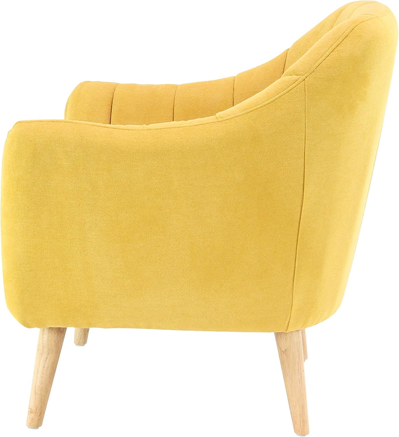Deco 79 Silla decorativa copetuda de tela, 30 x 28 x 32 pulgadas, amarillo
