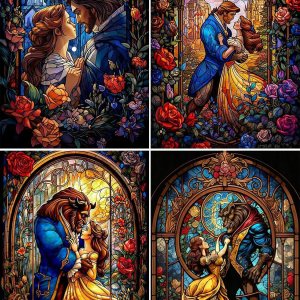 RYMILIE Kits de pintura de diamantes para adultos  Paquete de 4 piezas de arte de diamantes 5D de dibujos animados, pintura de puntos de diamante RYMILIE Kits de pintura de diamantes para adultos  Paquete de 4 piezas de arte de diamantes 5D de dibujos animados, pintura de puntos de diamante