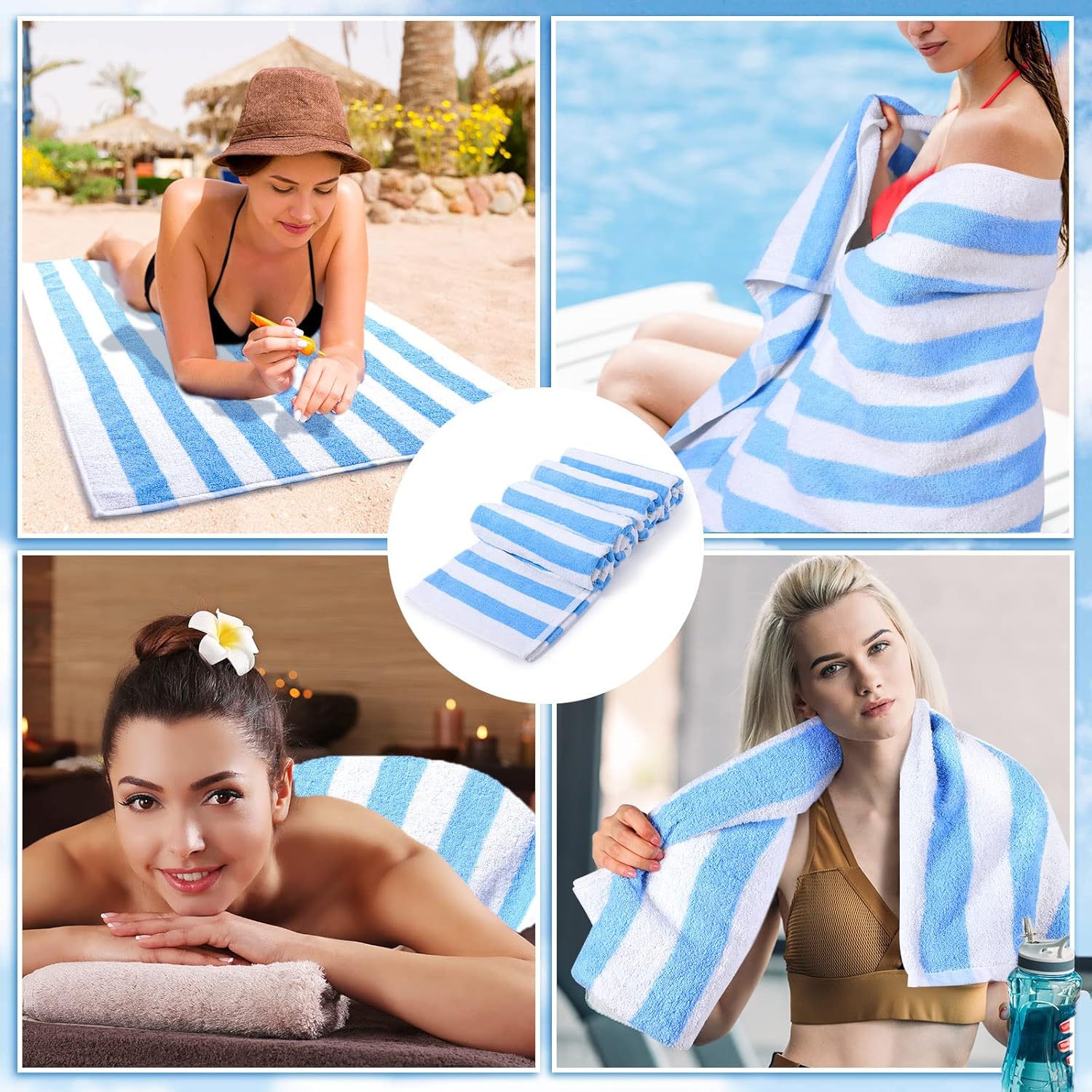 Tudomro 12 toallas de playa turcas de gran tamaño, 30 x 60 pulgadas, toallas de playa a granel de algodón para sofá, cama, sofá, silla, decoración