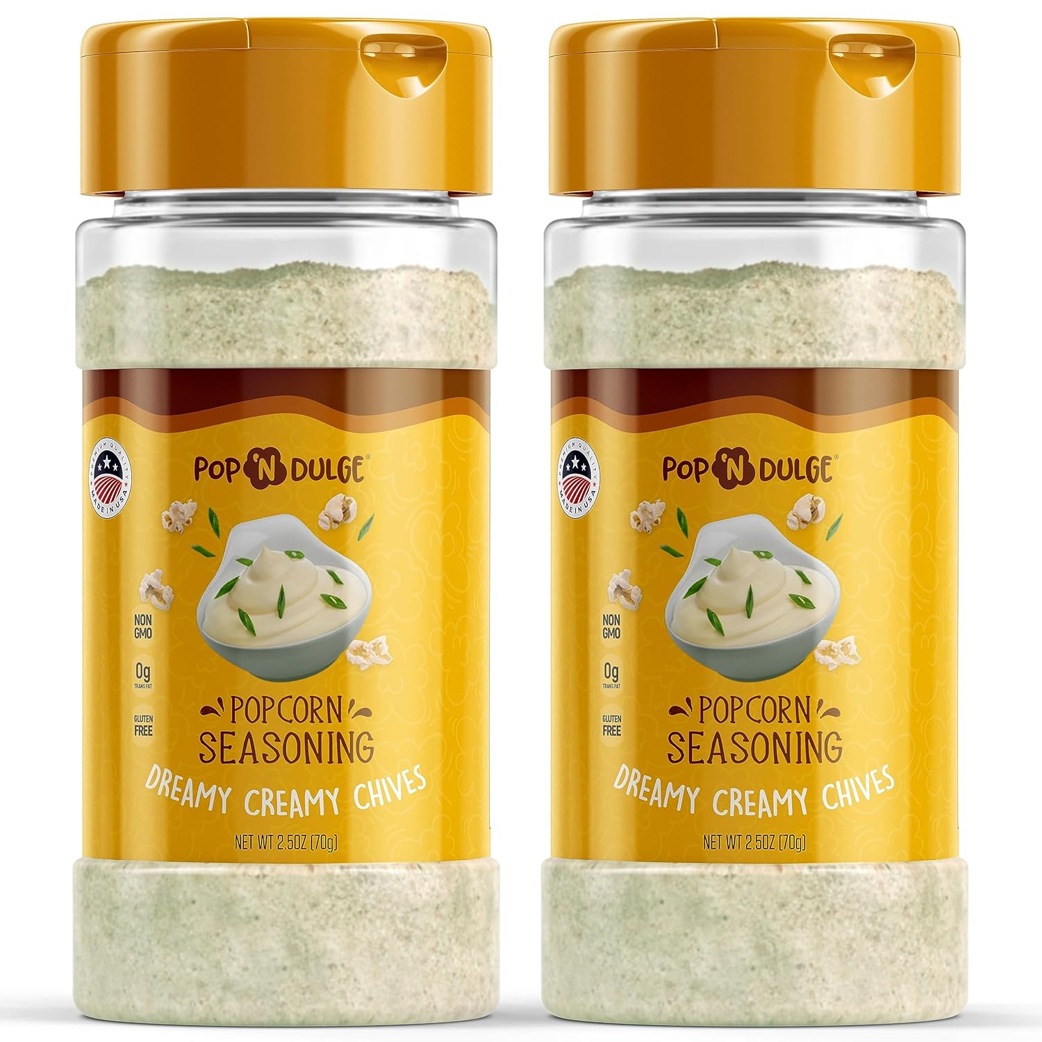 Popcorn Seasoning Dreamy Creamy Chives Gourmet – Paquete variado de sabor de palomitas de maíz, 2.5 onzas (paquete de 2) suministros para la noche