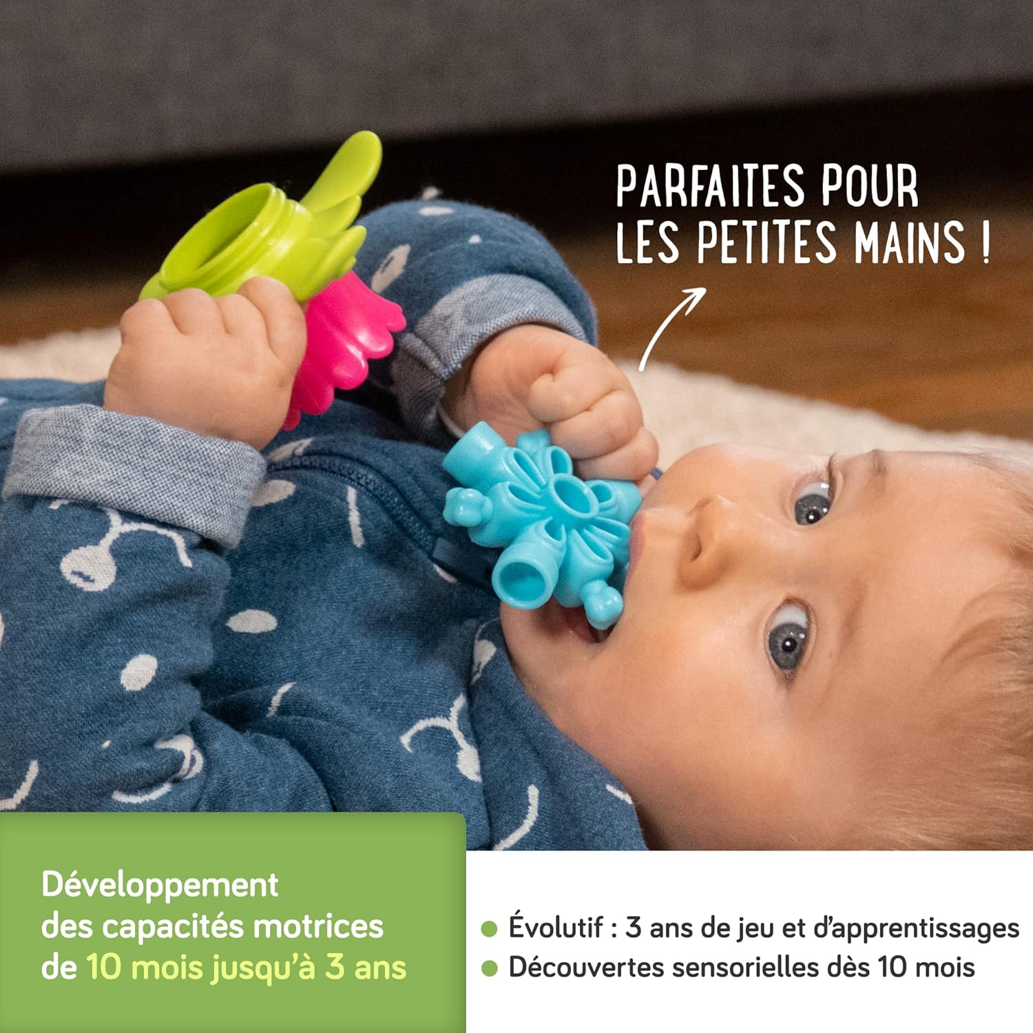 24 piezas de cuentas para bebés y niños pequeños, juguete educativo Montessori de construcción STEM de 10 meses a 3 años – BL200