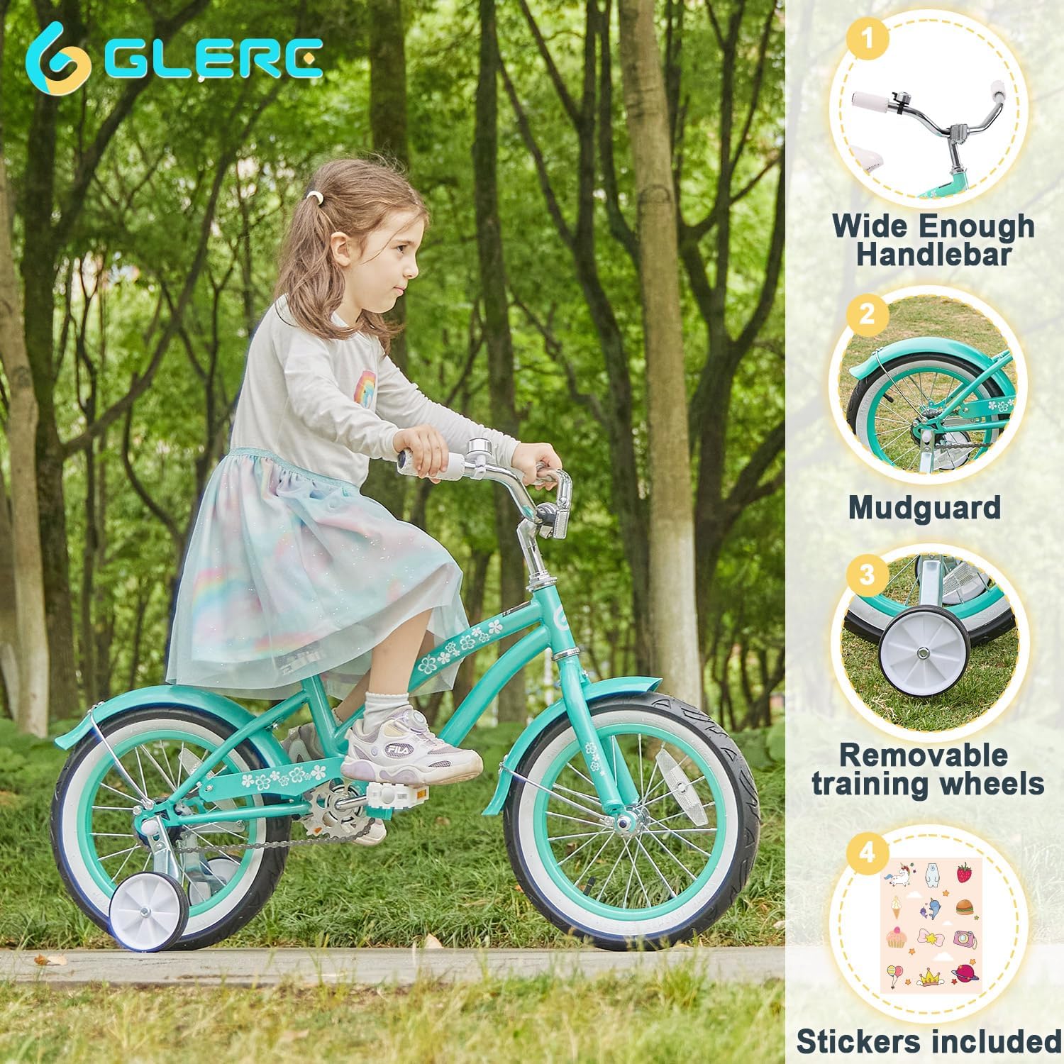 Sunday – Bicicletas de crucero para niños de 12 a 20 pulgadas para niños de 1 a 12 años con ruedas de entrenamientosoporte, varios colores