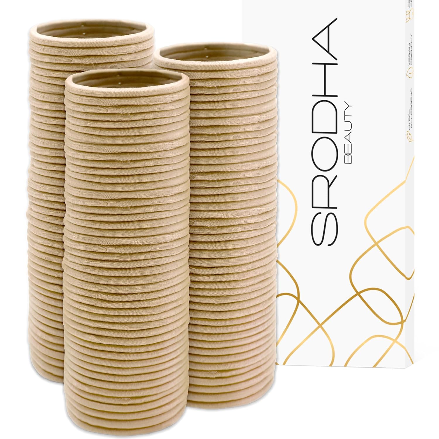 SRODHA Beauty – Paquete de 100 bandas elásticas para el cabello  Bandas para el cabello de 0.157 pulgadas (0.157 in), accesorios de peinado para
