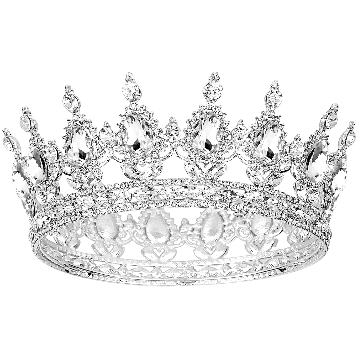 COCIDE Corona plateada para mujer, tiara de boda de cristal y coronas para niñas, diadema de diamantes de imitación, accesorios para el cabello de