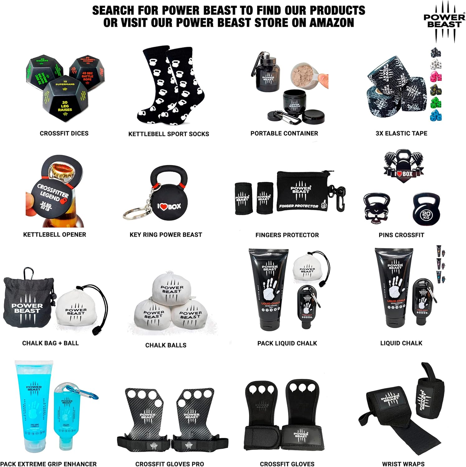 Power Beast Combo de tiza líquida de 200 + 1.7 fl oz + pelota de tiza de 2.2 onzas. Tiza deportiva líquida, agarre profesional para gimnasio,
