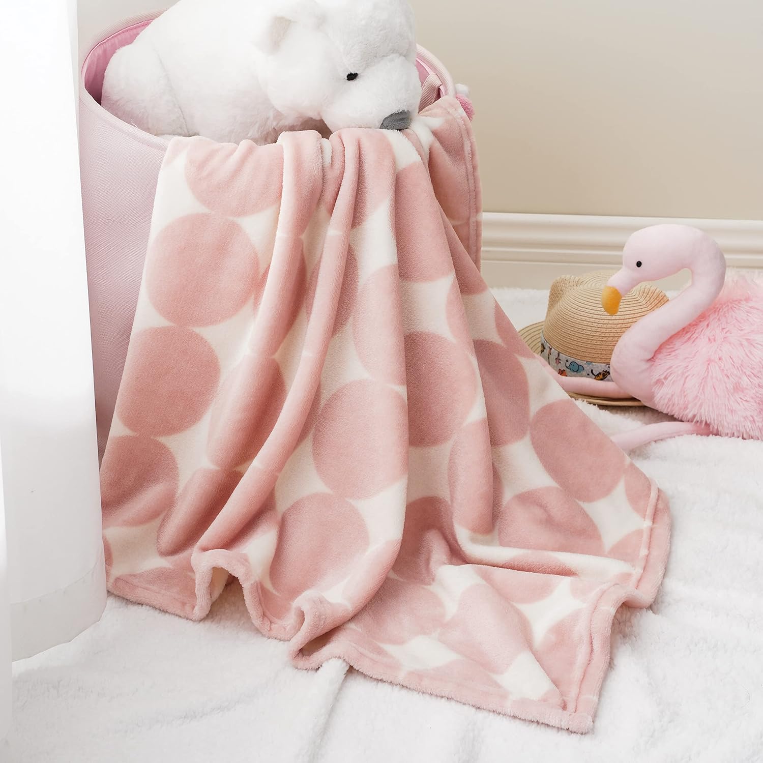 Bunnikins & Clover Manta ligera de franela de felpa súper suave para niños y niñas, manta de forro polar floral para niños, manta portátil para cuna