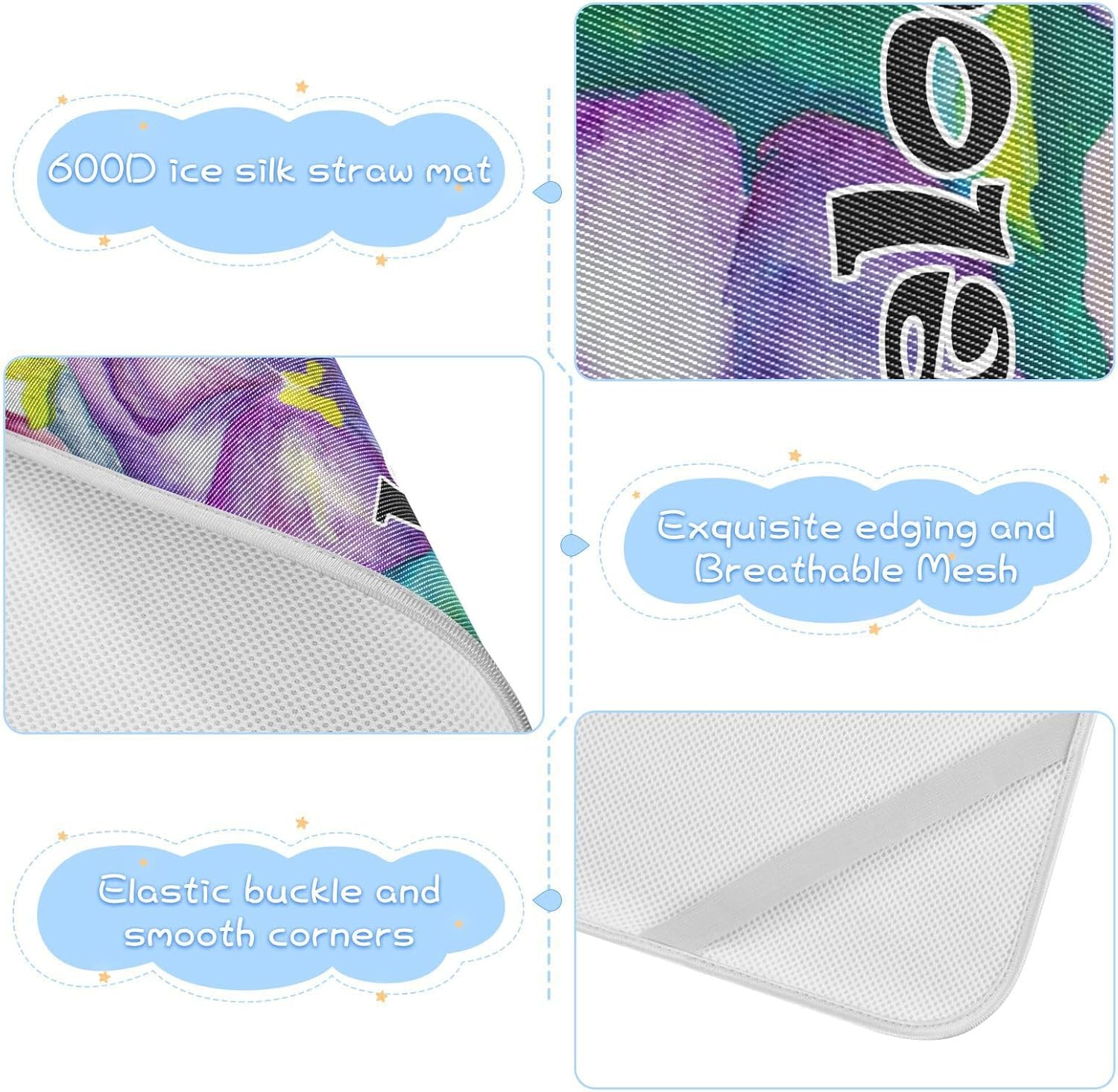 Custom Watercolor Flowers Crib Mattress Protector Pad for Boys Girls Baby Ice Silk Mat Bed Crib Mattress Pad Cover Cooling Mattress Topper Play Mat